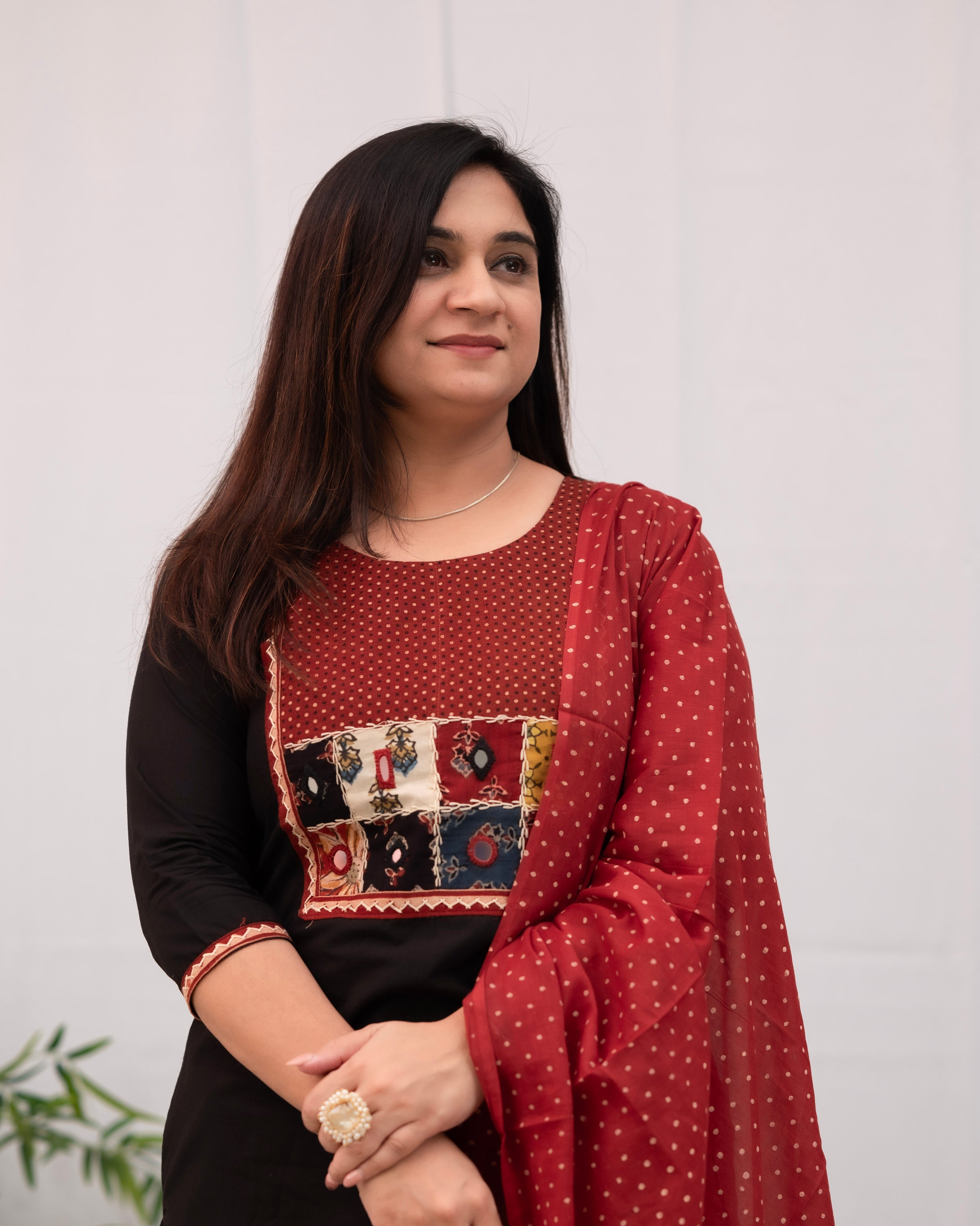 Niharika Hand Embroidered casual pant set - The Jaipur Studio