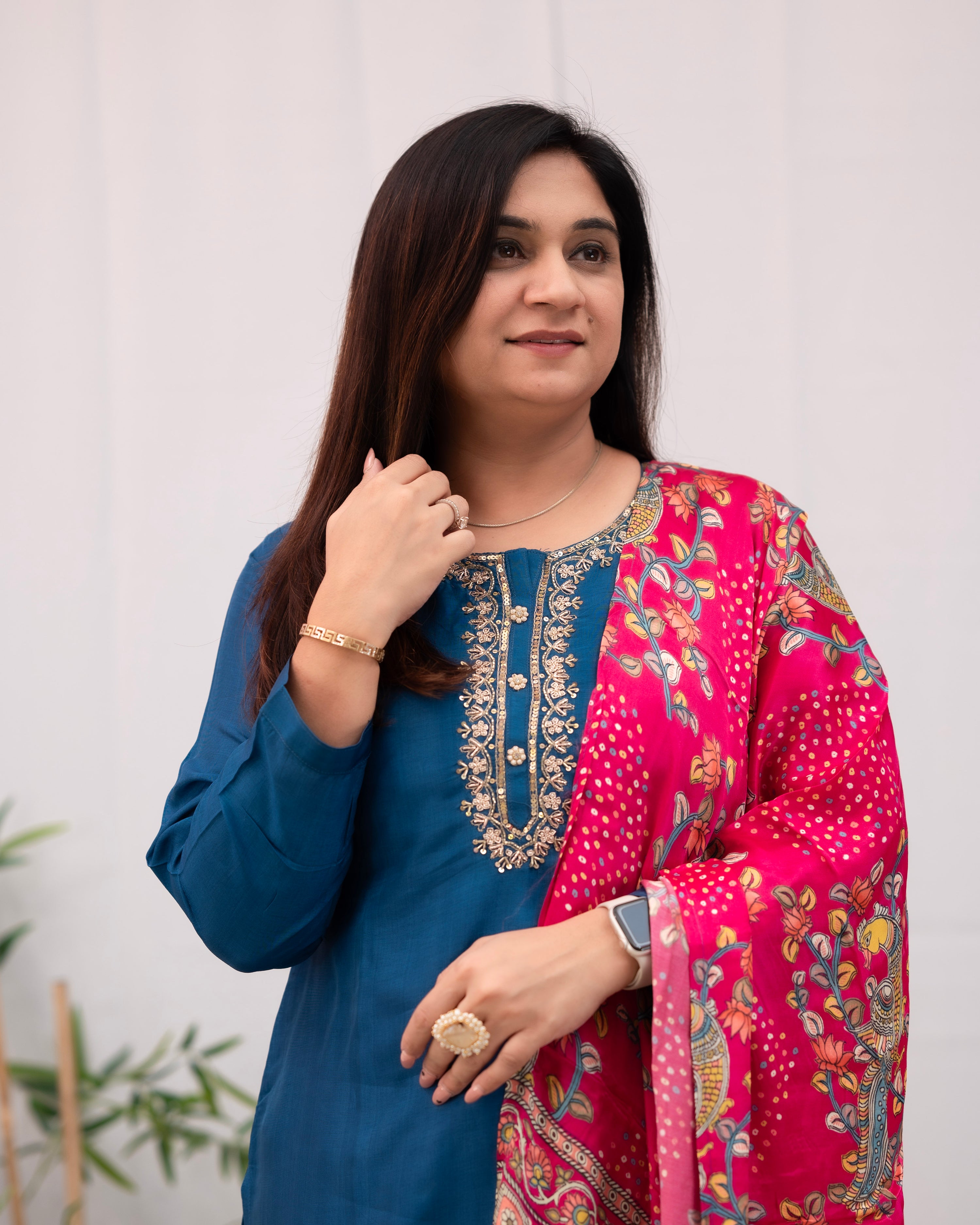 Neelam silk Embroidered Pant Set - The Jaipur Studio