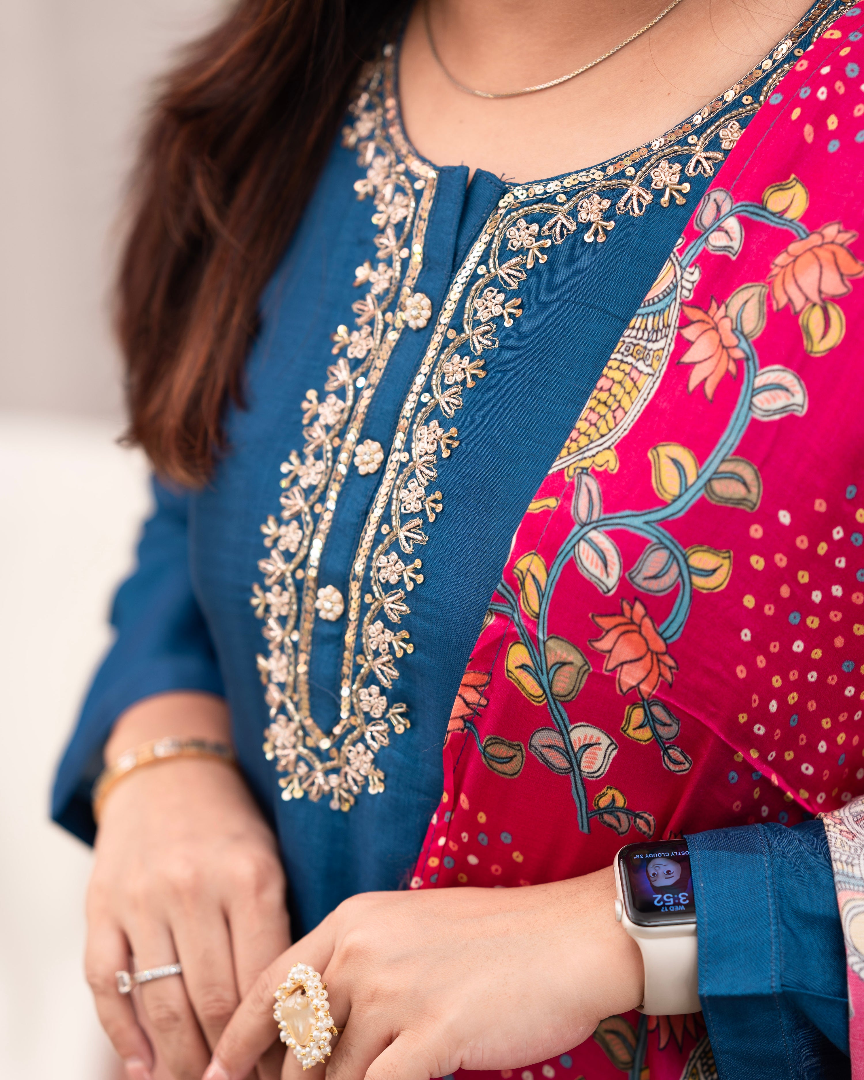 Neelam silk Embroidered Pant Set - The Jaipur Studio