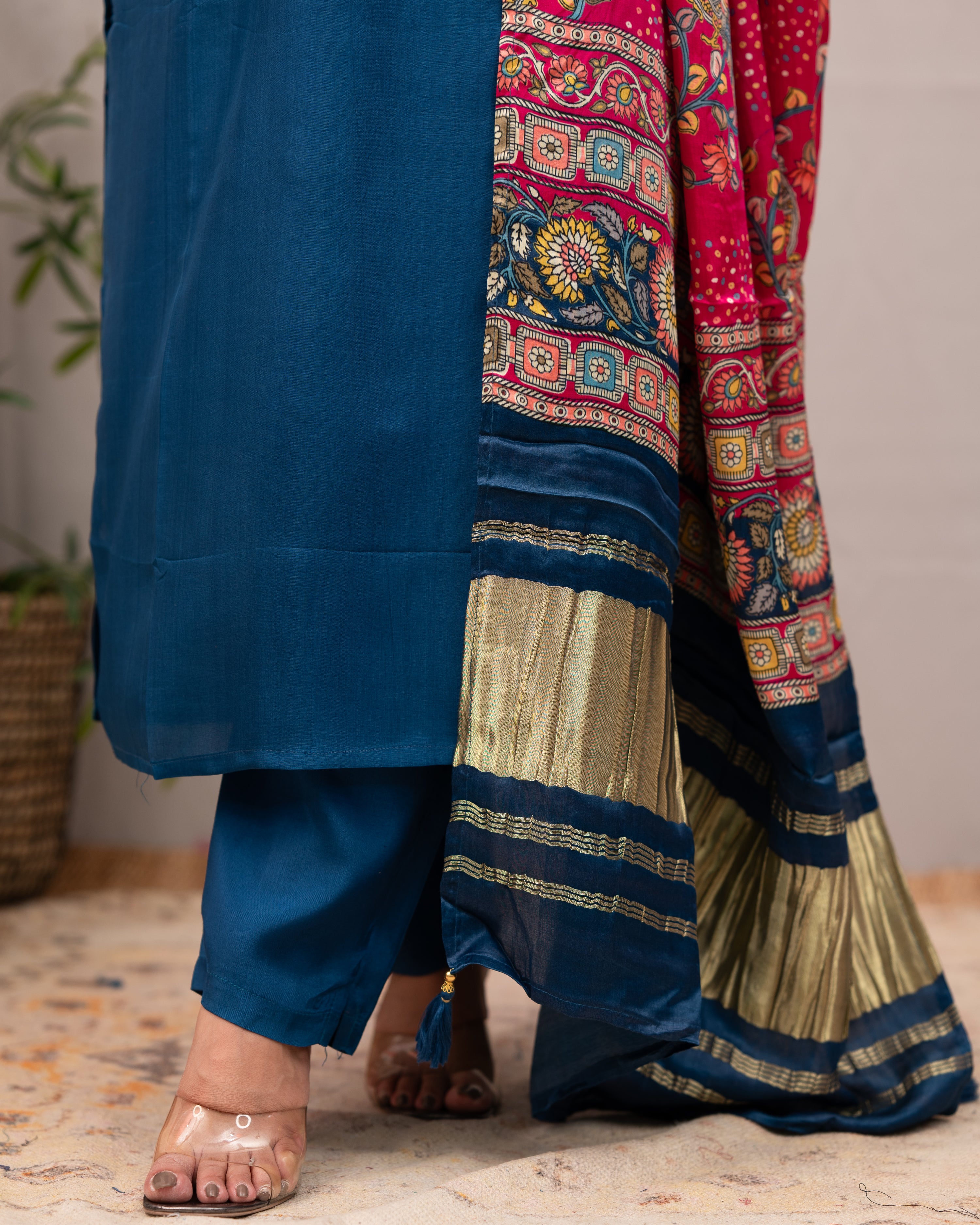Neelam silk Embroidered Pant Set - The Jaipur Studio