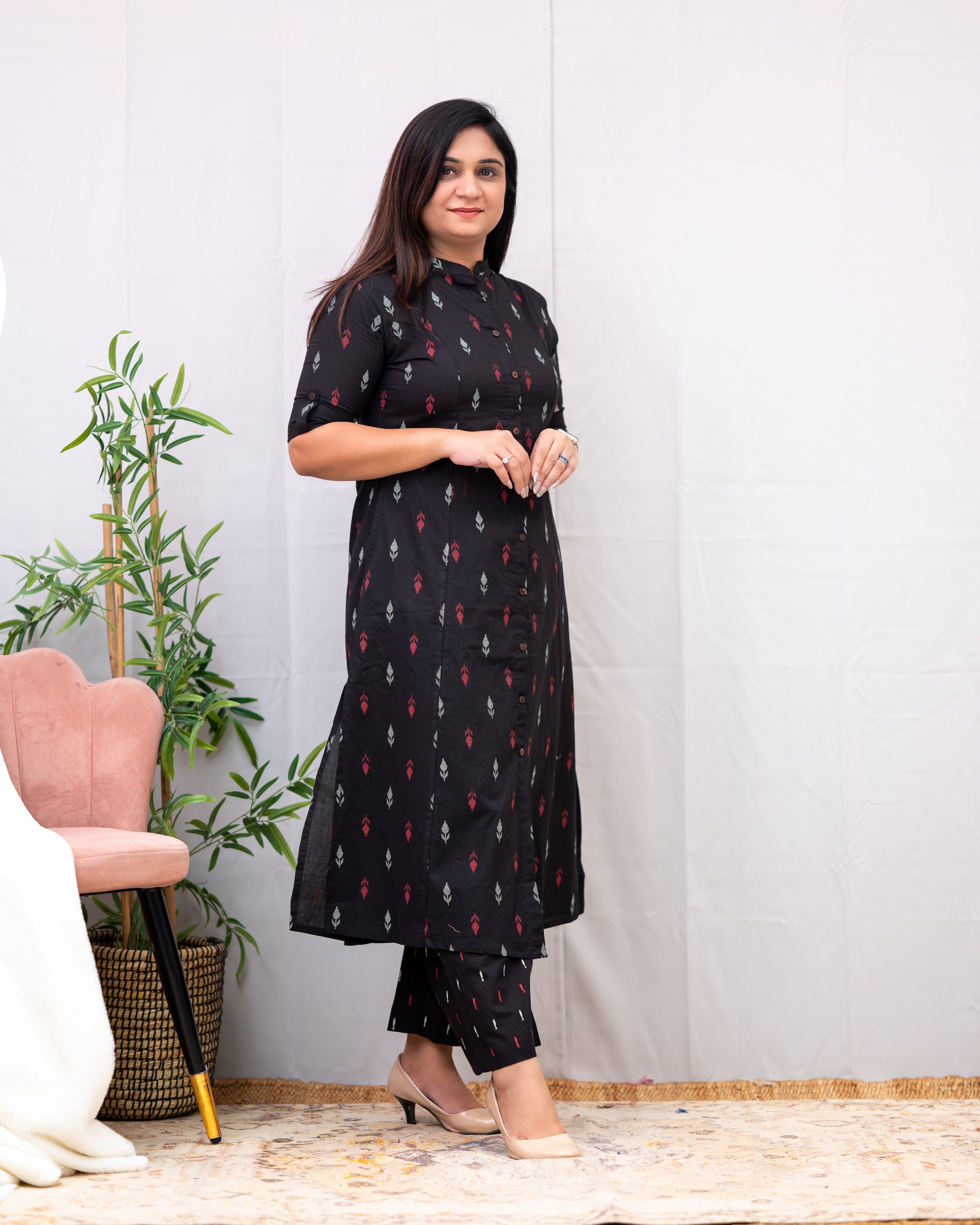 Ikkat Cotton A-line Casual Coord Set - The Jaipur Studio