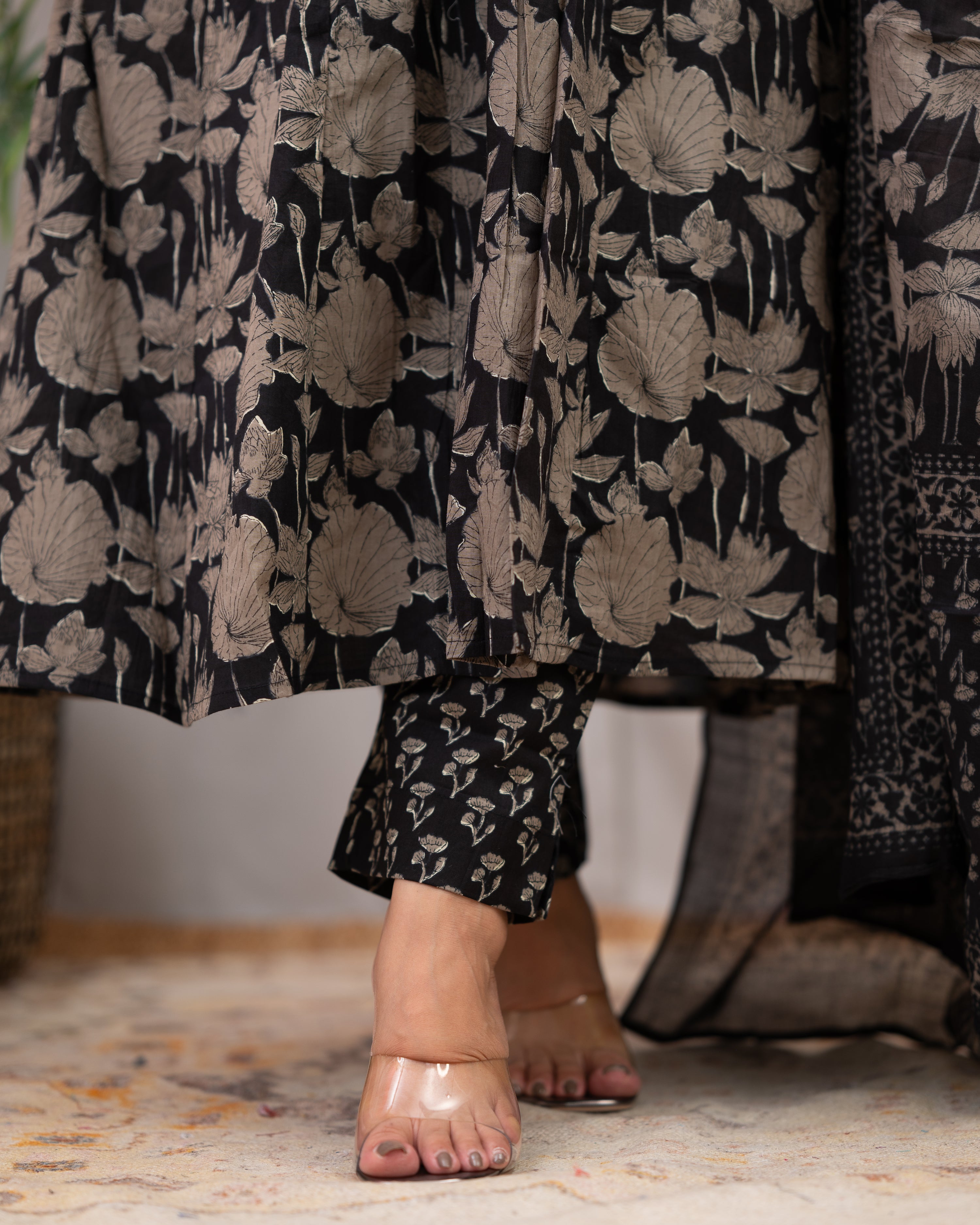 Shaina Floral A-line Pant Set with Pocket - The Jaipur Studio