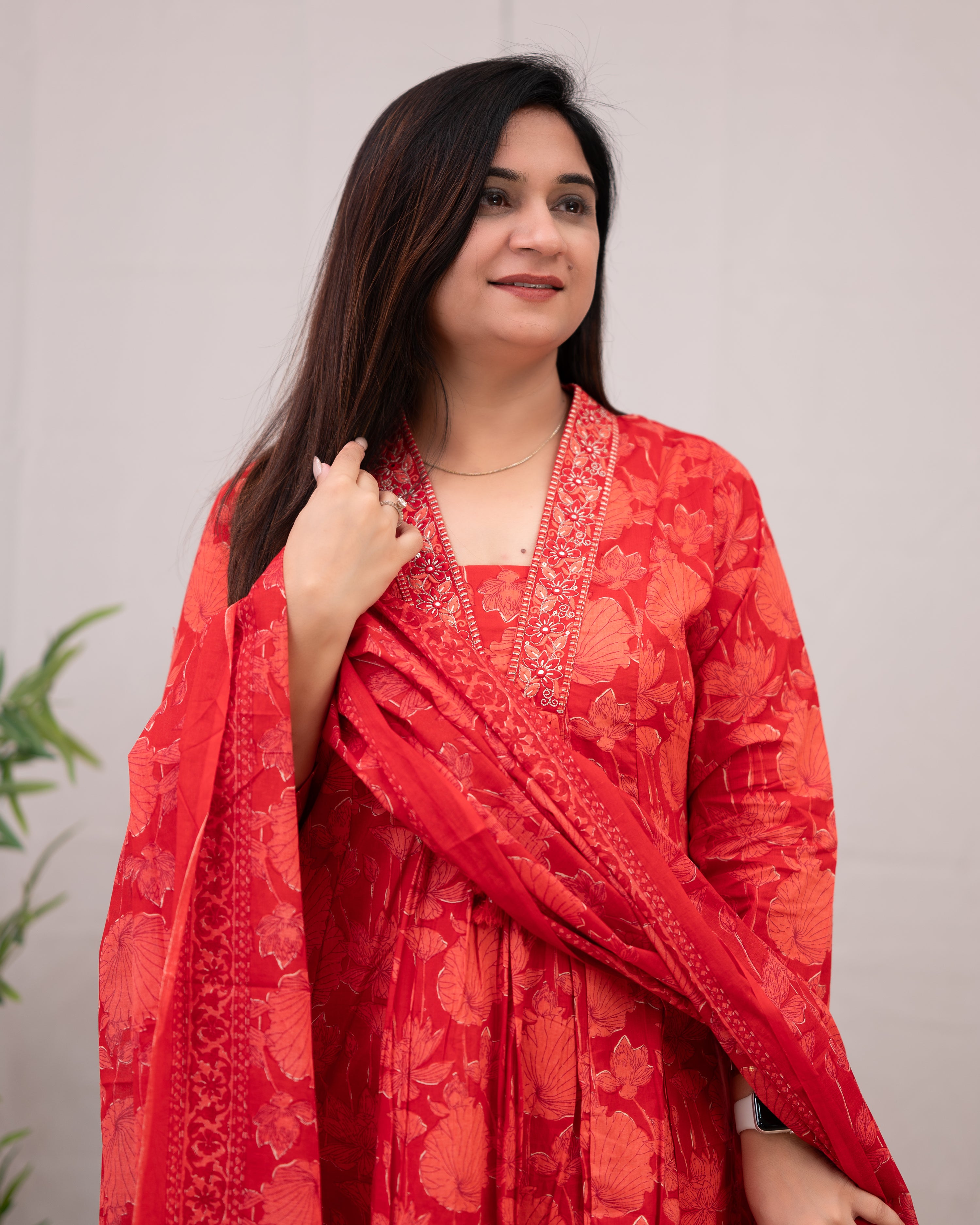 Shaina Floral A-line Pant Set with Pocket - The Jaipur Studio