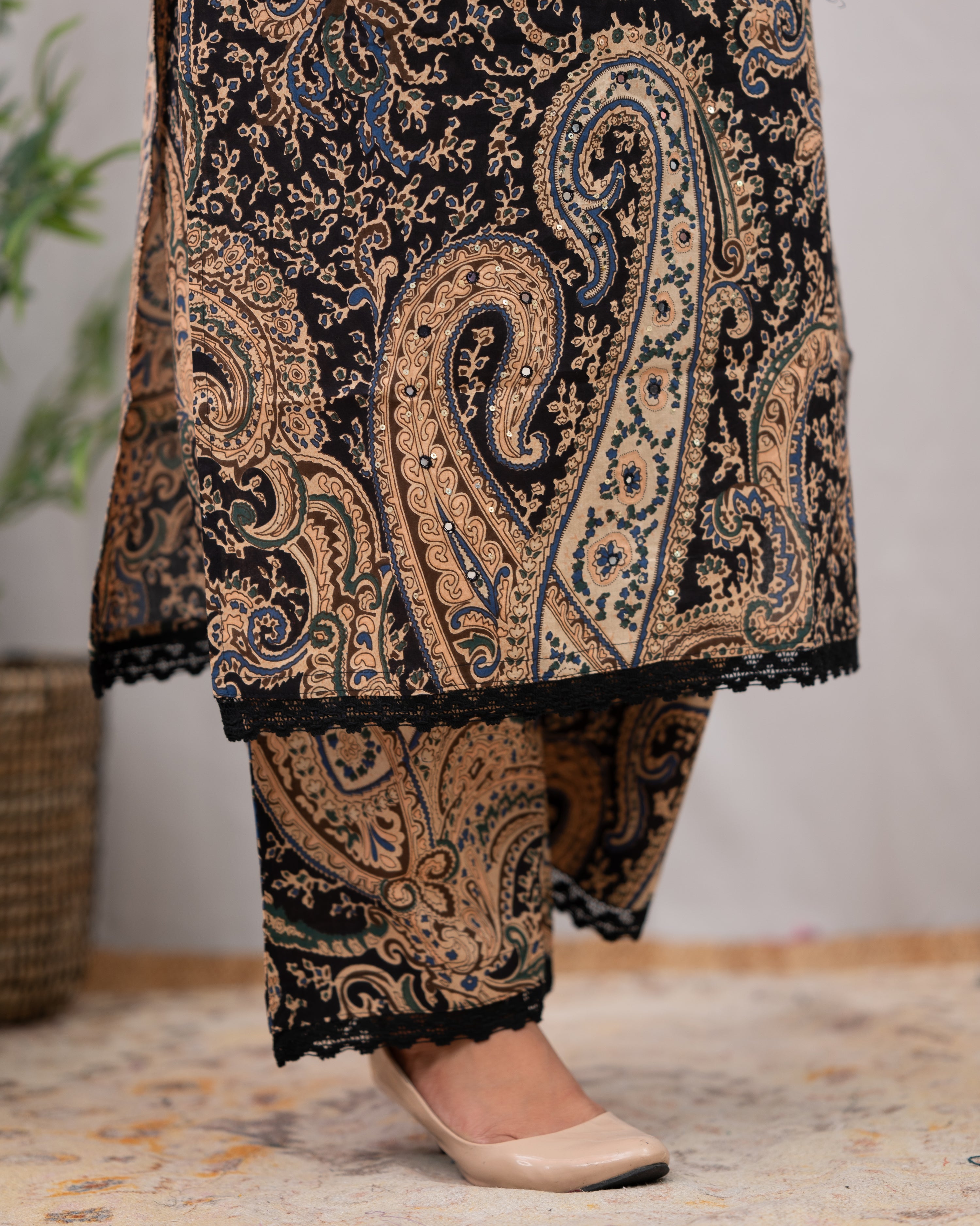 Kalamkari Embroidered Cotton Coord Set - The Jaipur Studio
