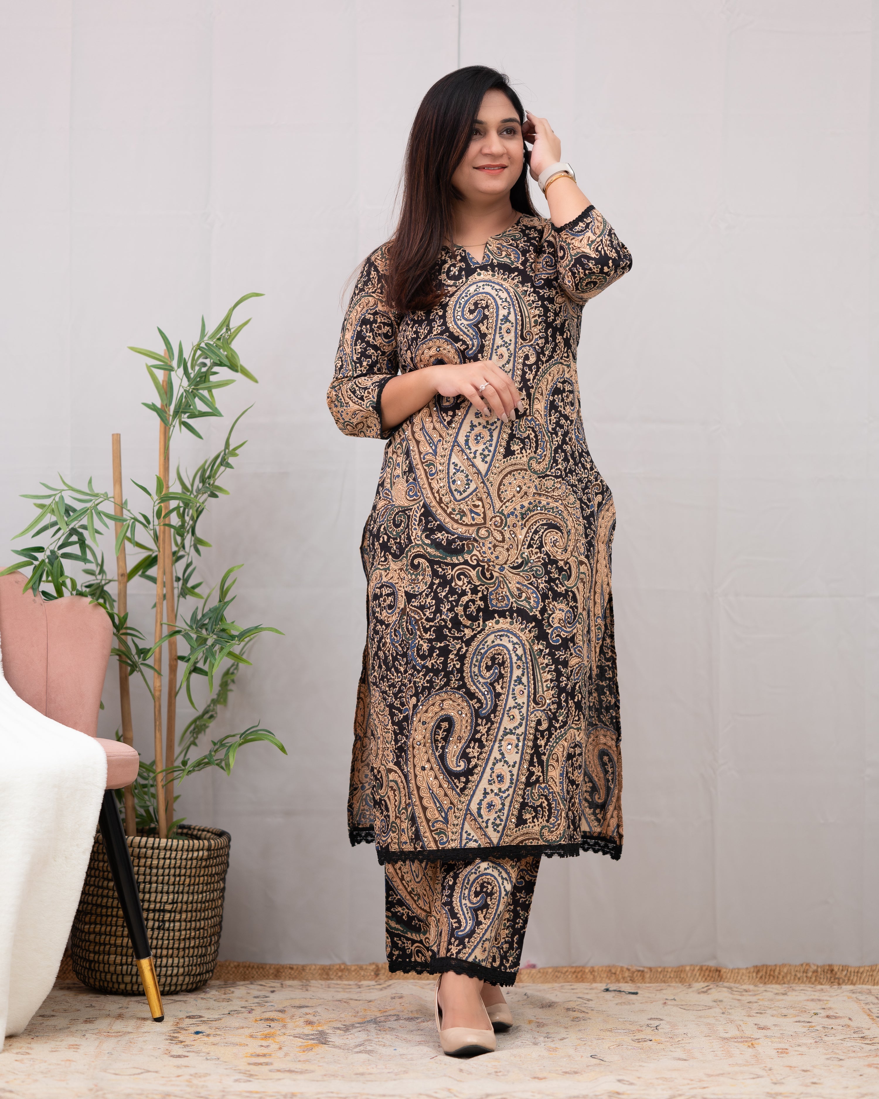 Kalamkari Embroidered Cotton Coord Set - The Jaipur Studio