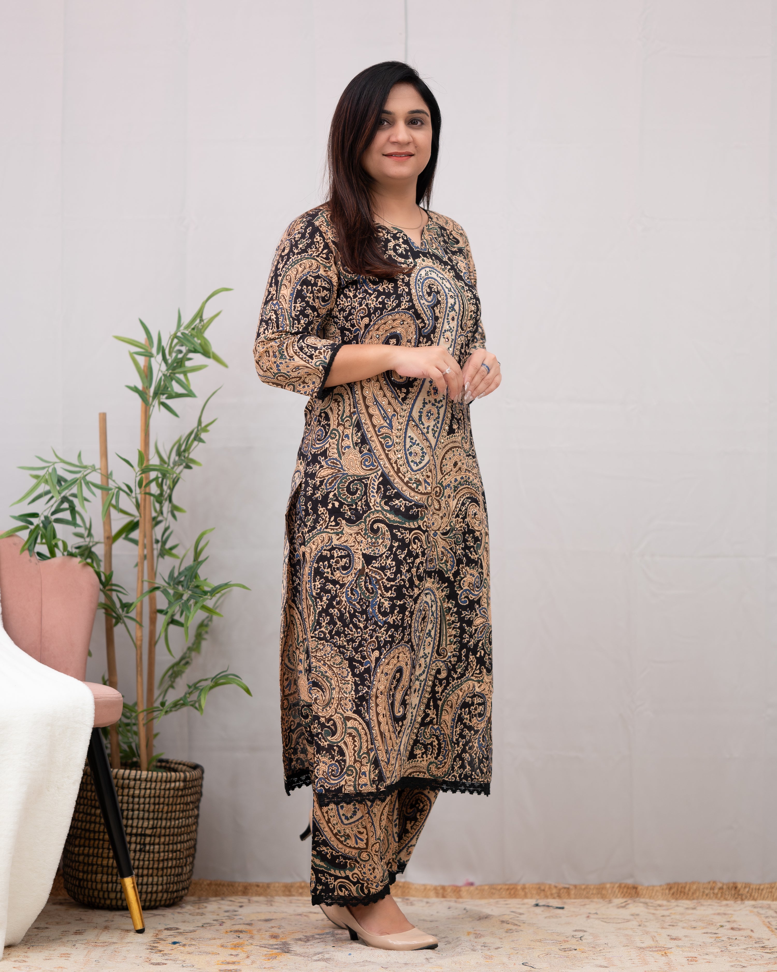 Kalamkari Embroidered Cotton Coord Set - The Jaipur Studio