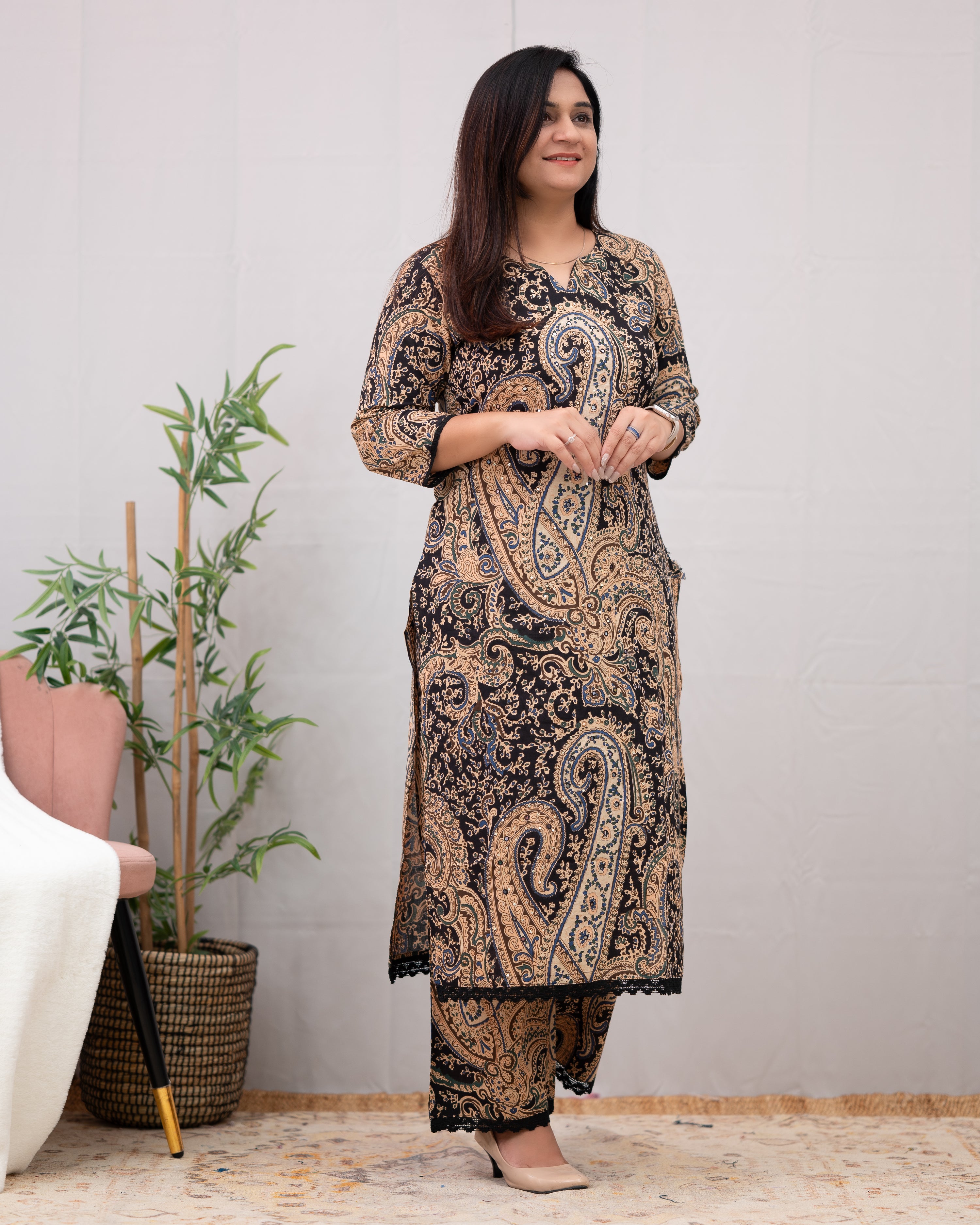 Kalamkari Embroidered Cotton Coord Set - The Jaipur Studio