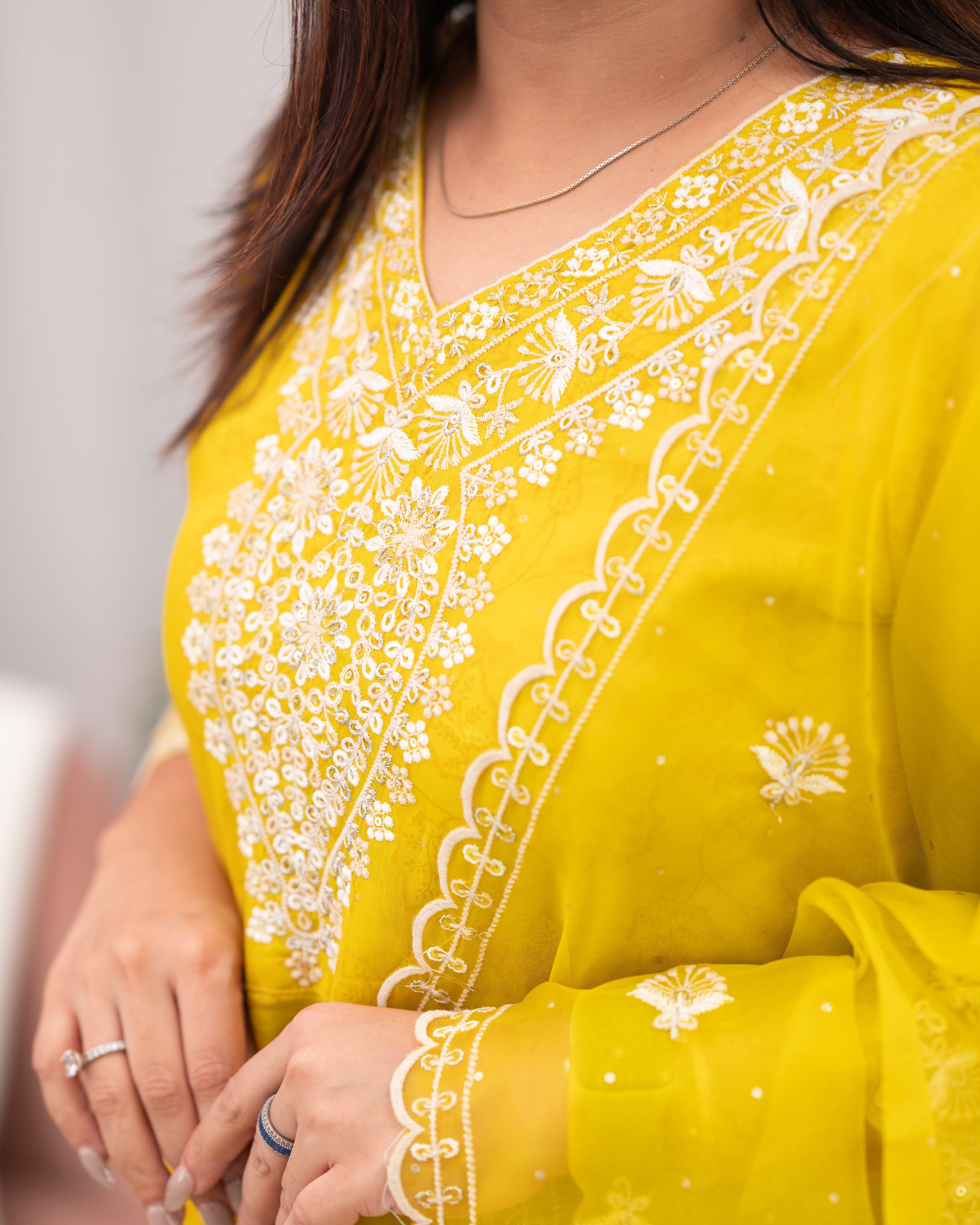 Sahaj Premium Organza embroidered Pant Set - The Jaipur Studio