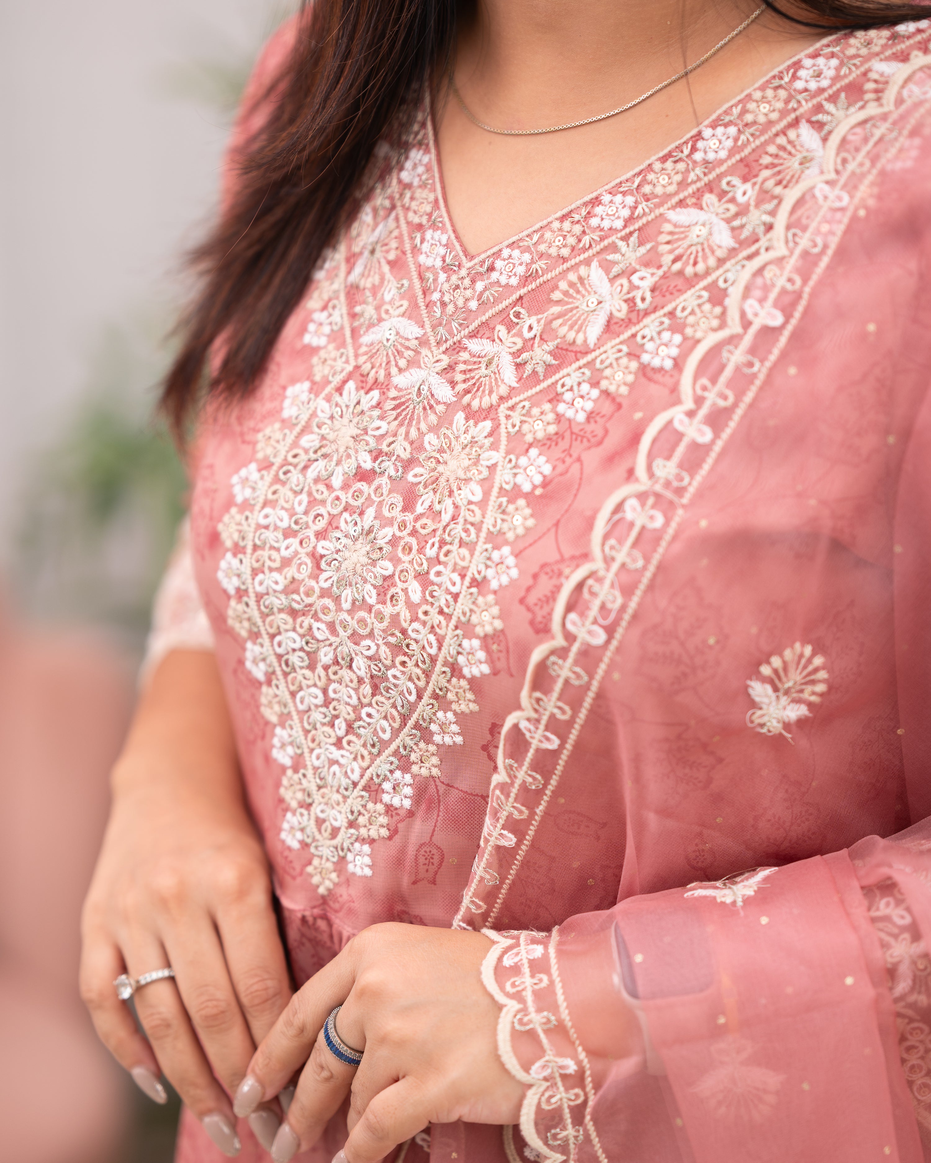 Sahaj Premium Organza embroidered Pant Set - The Jaipur Studio
