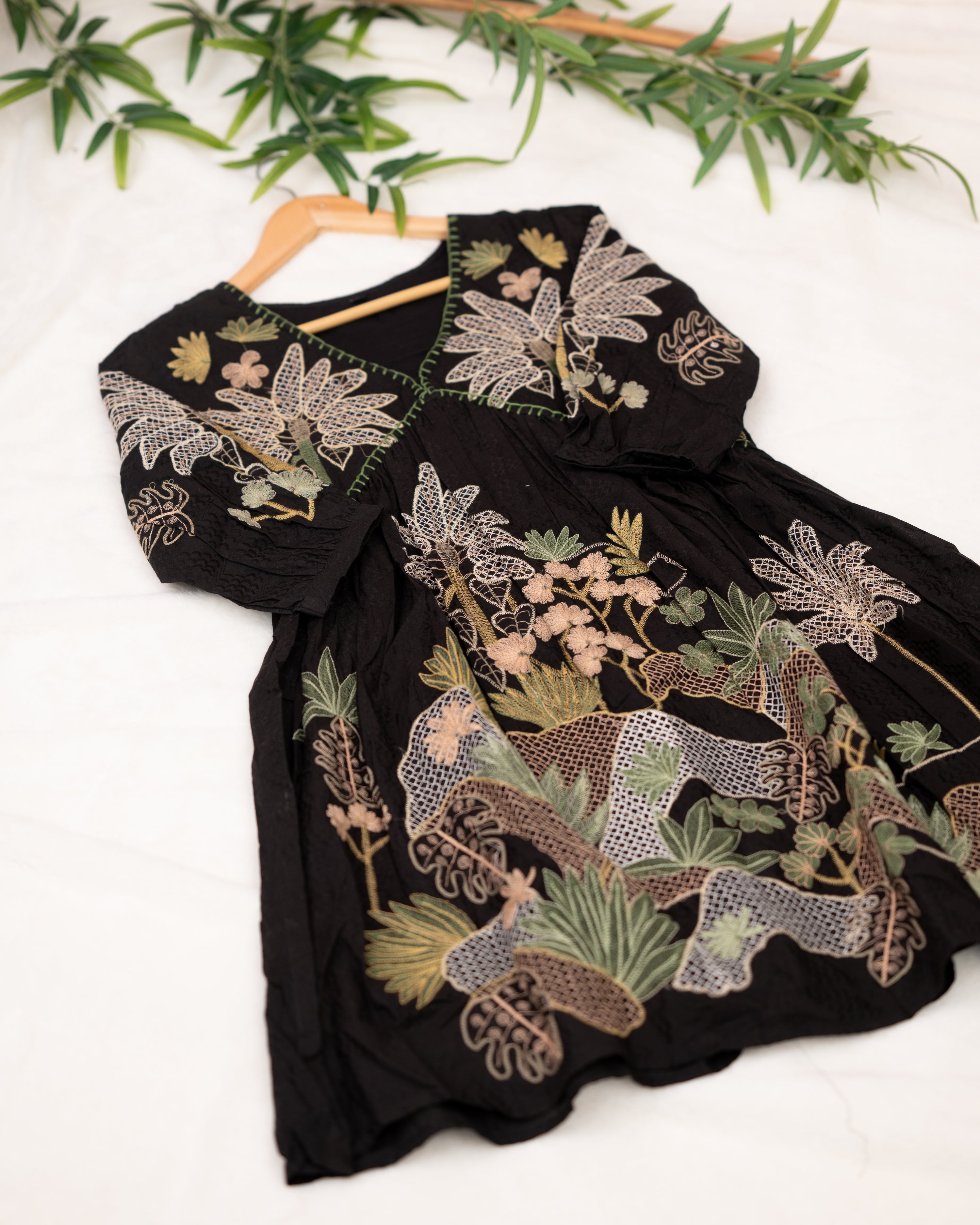 Marigold Cotton Embroidered Cotton Dress - The Jaipur Studio