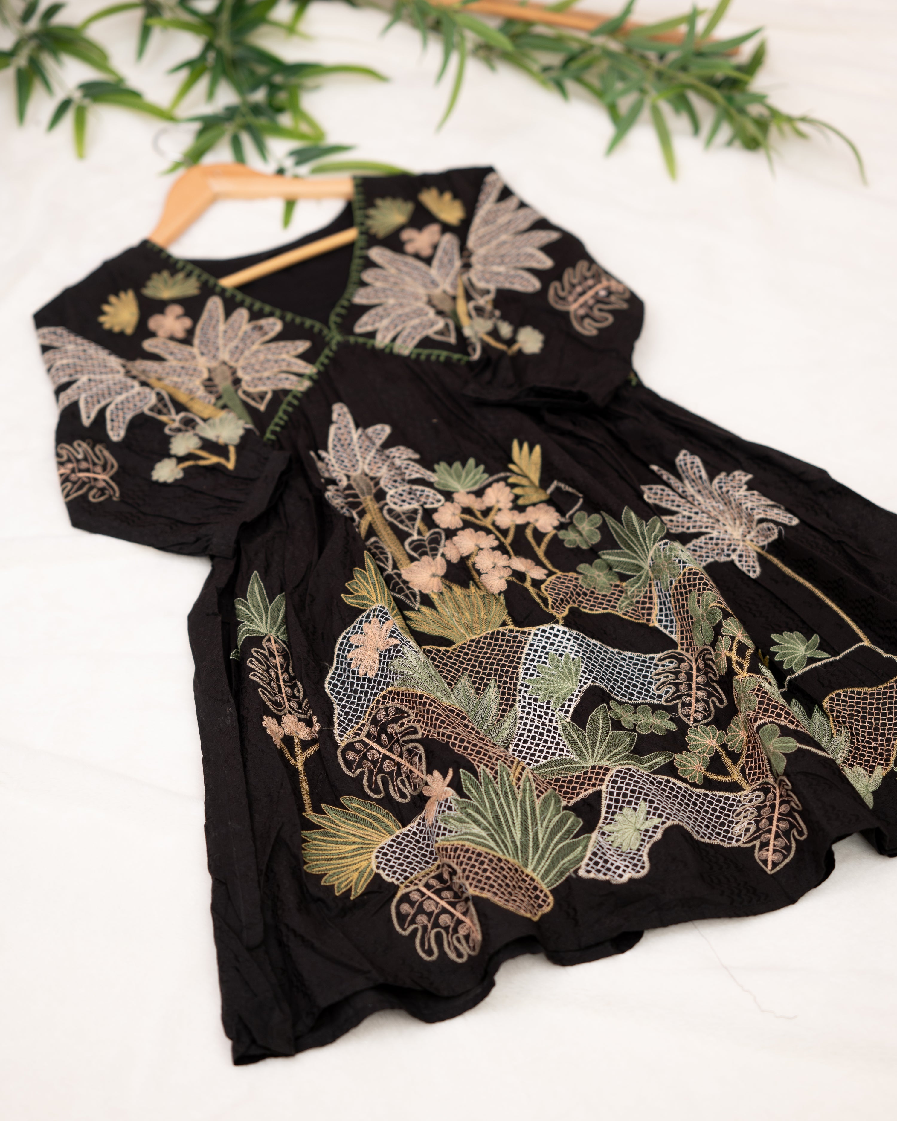 Marigold Cotton Embroidered Cotton Dress - The Jaipur Studio
