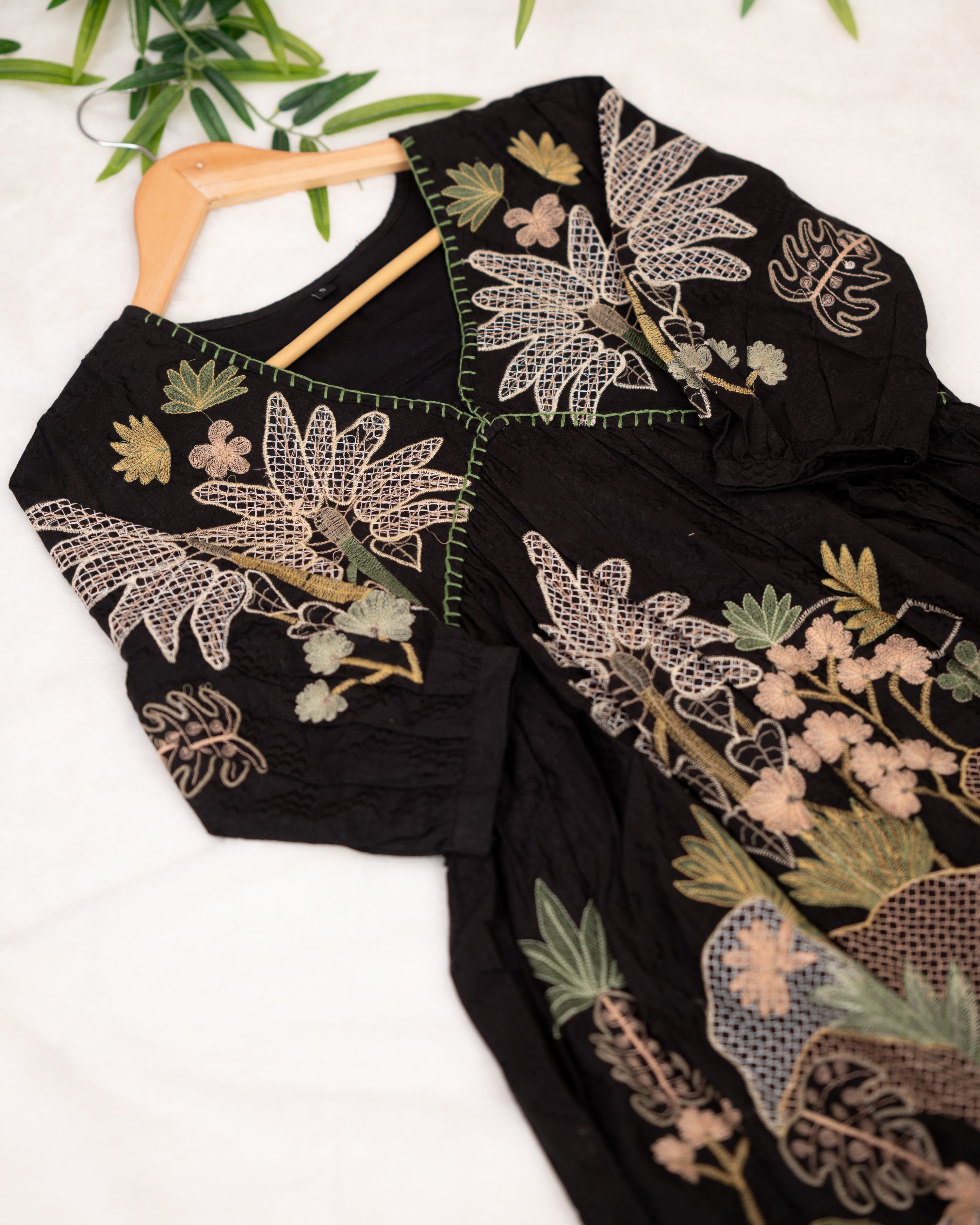 Marigold Cotton Embroidered Cotton Dress - The Jaipur Studio
