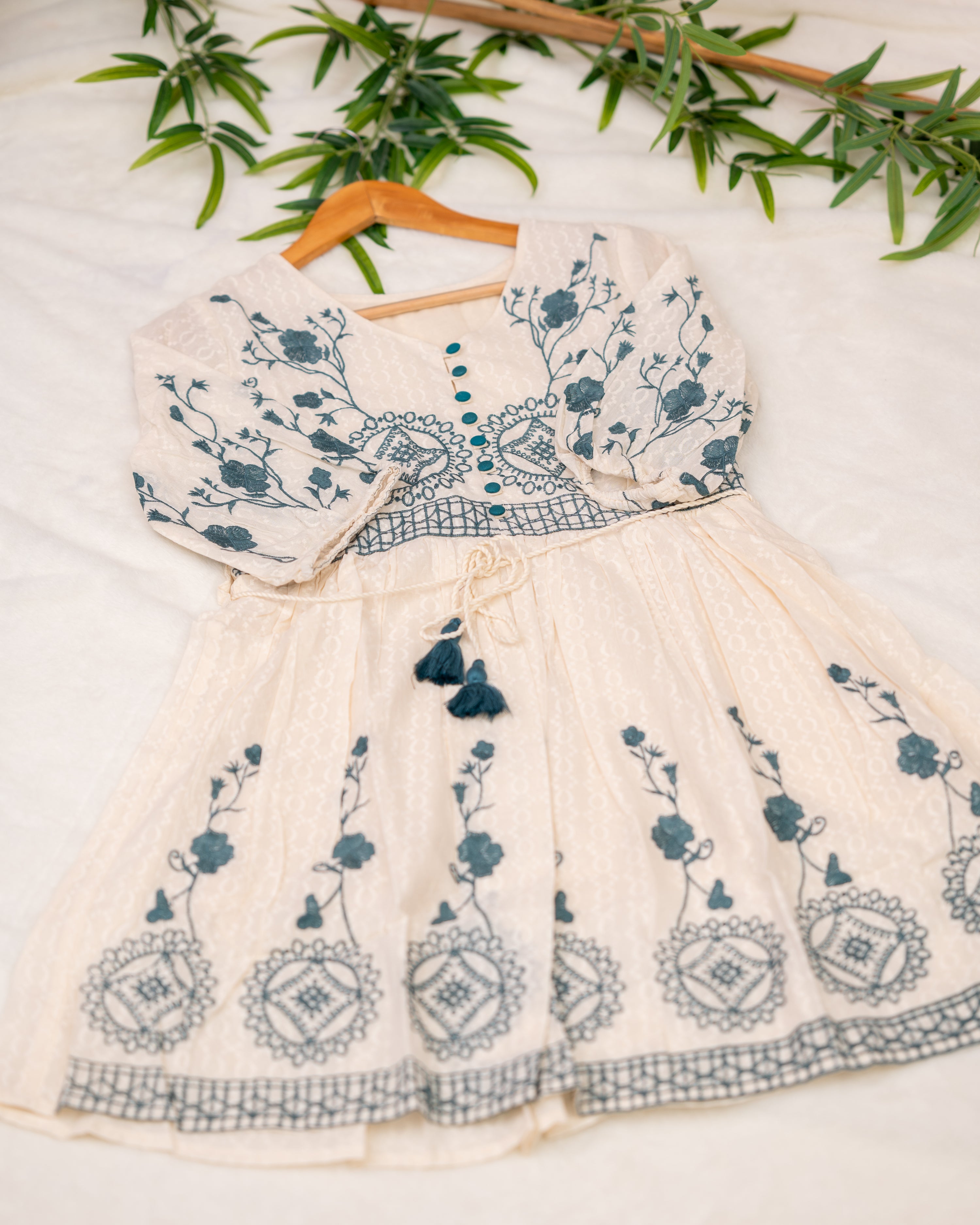 Jesica Cotton Embroidered Cotton Dress - The Jaipur Studio