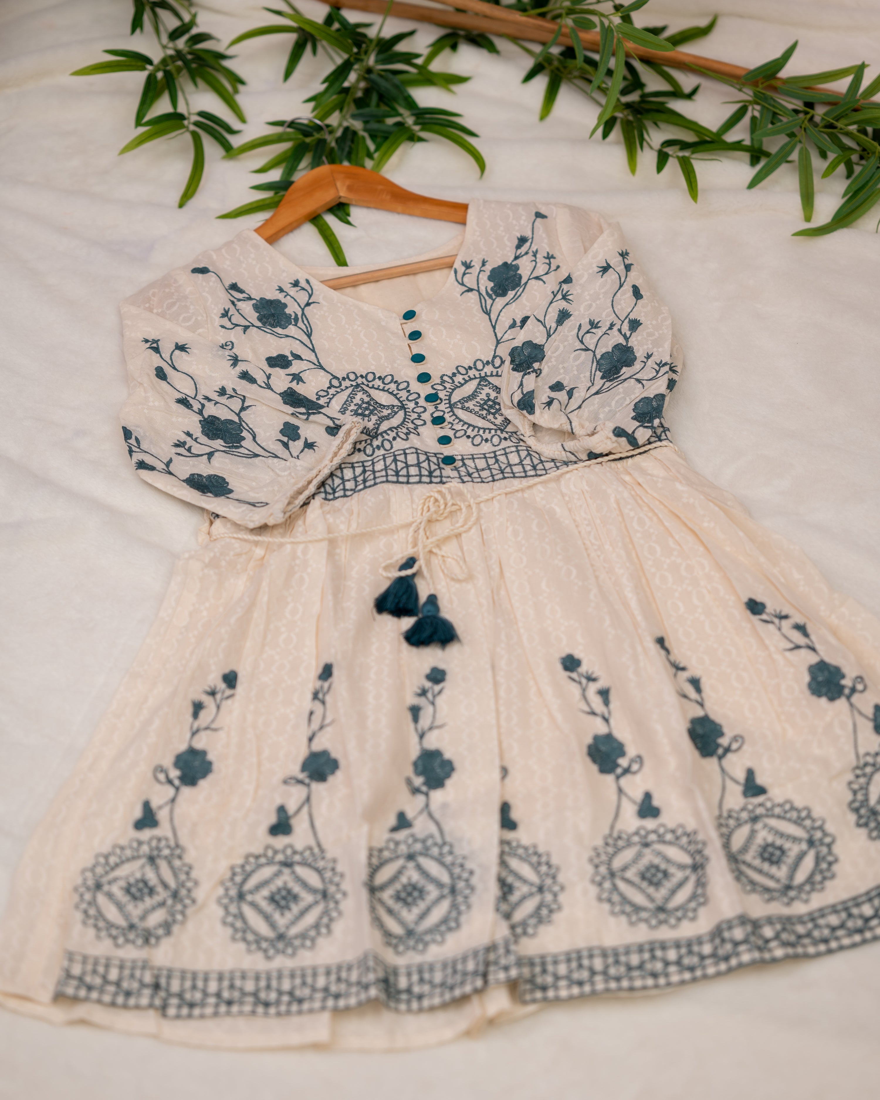 Jesica Cotton Embroidered Cotton Dress - The Jaipur Studio