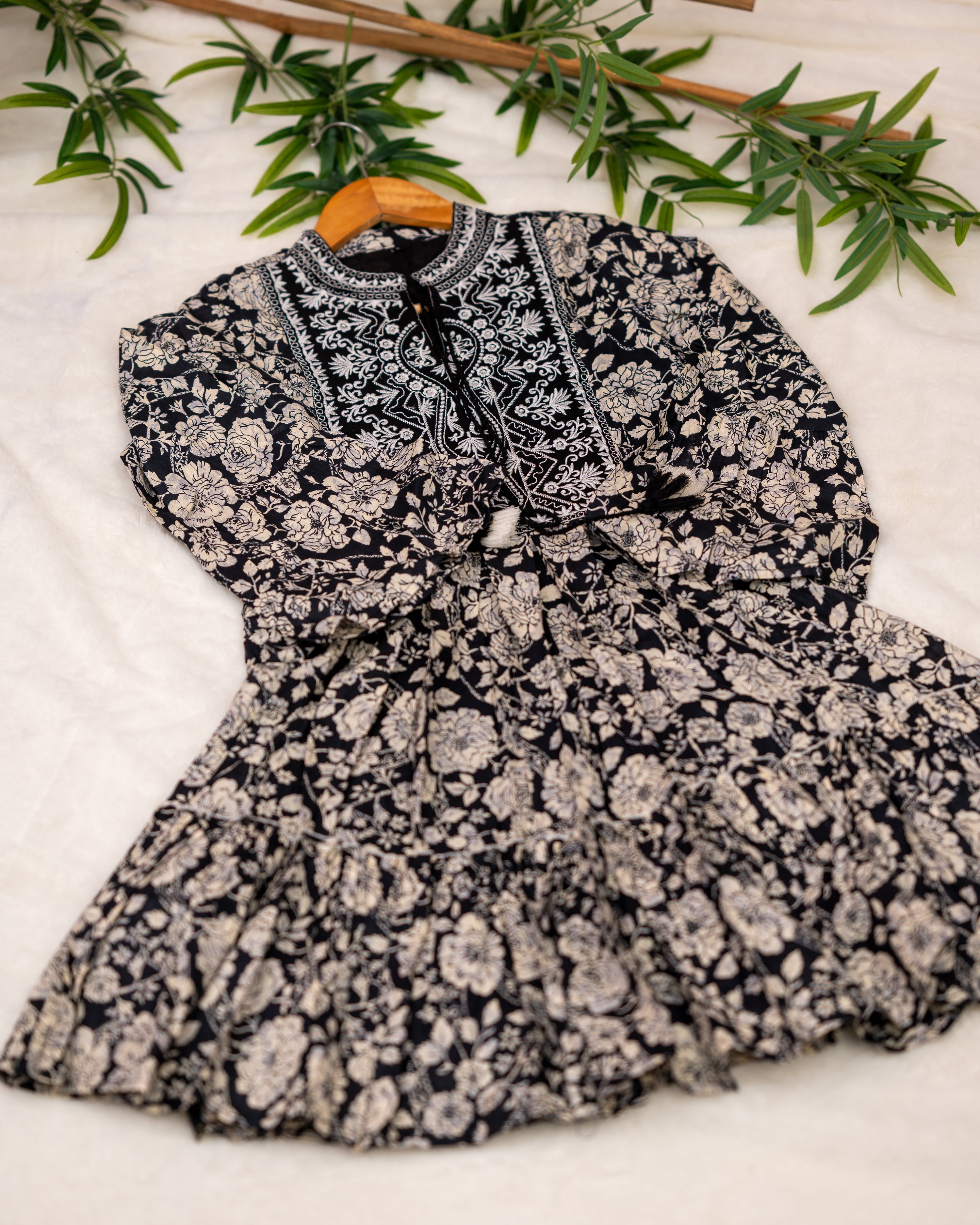 Jenelia Cotton Embroidered Cotton Dress - The Jaipur Studio