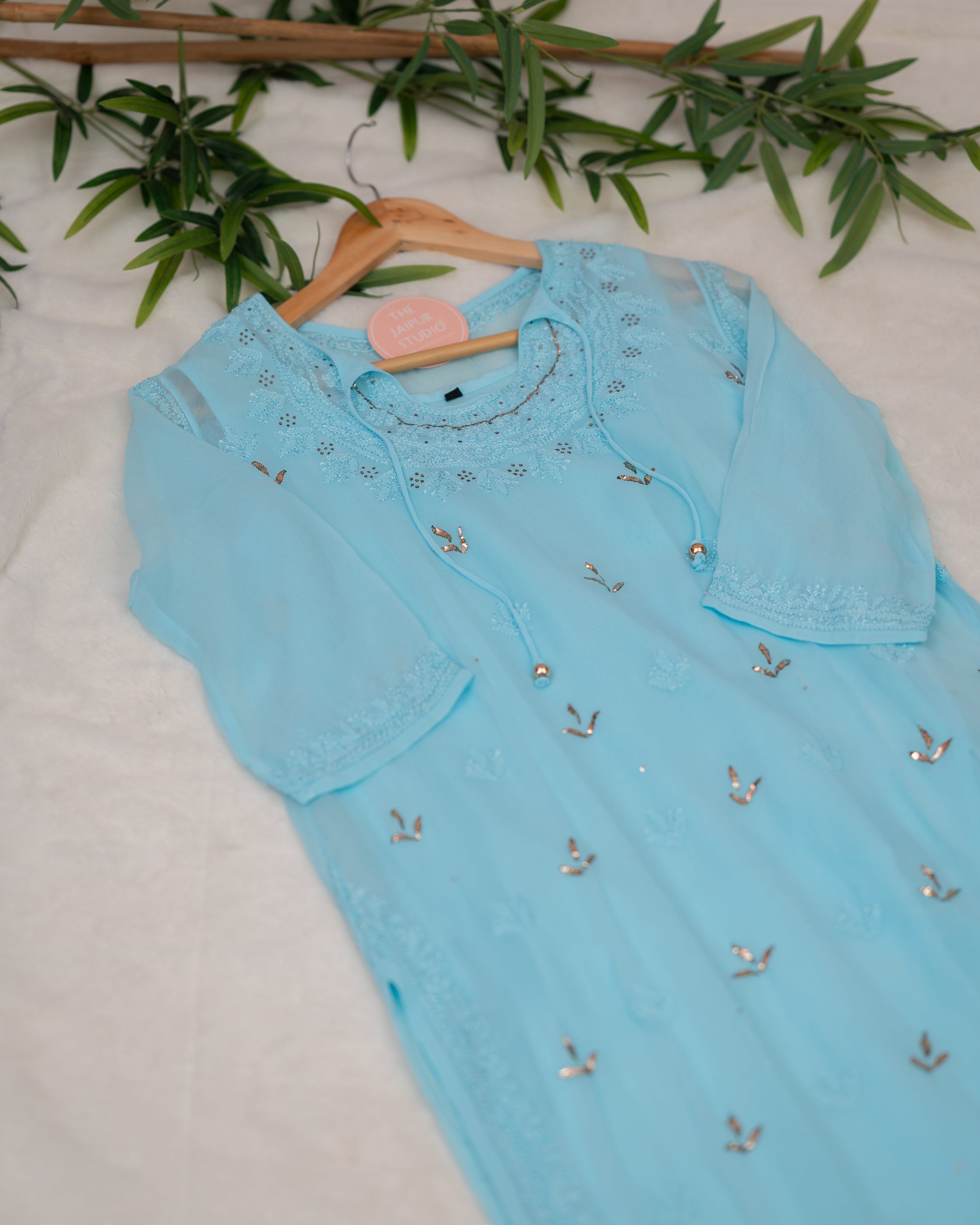Premium Georgette Lucknowi Kurta - The Jaipur Studio