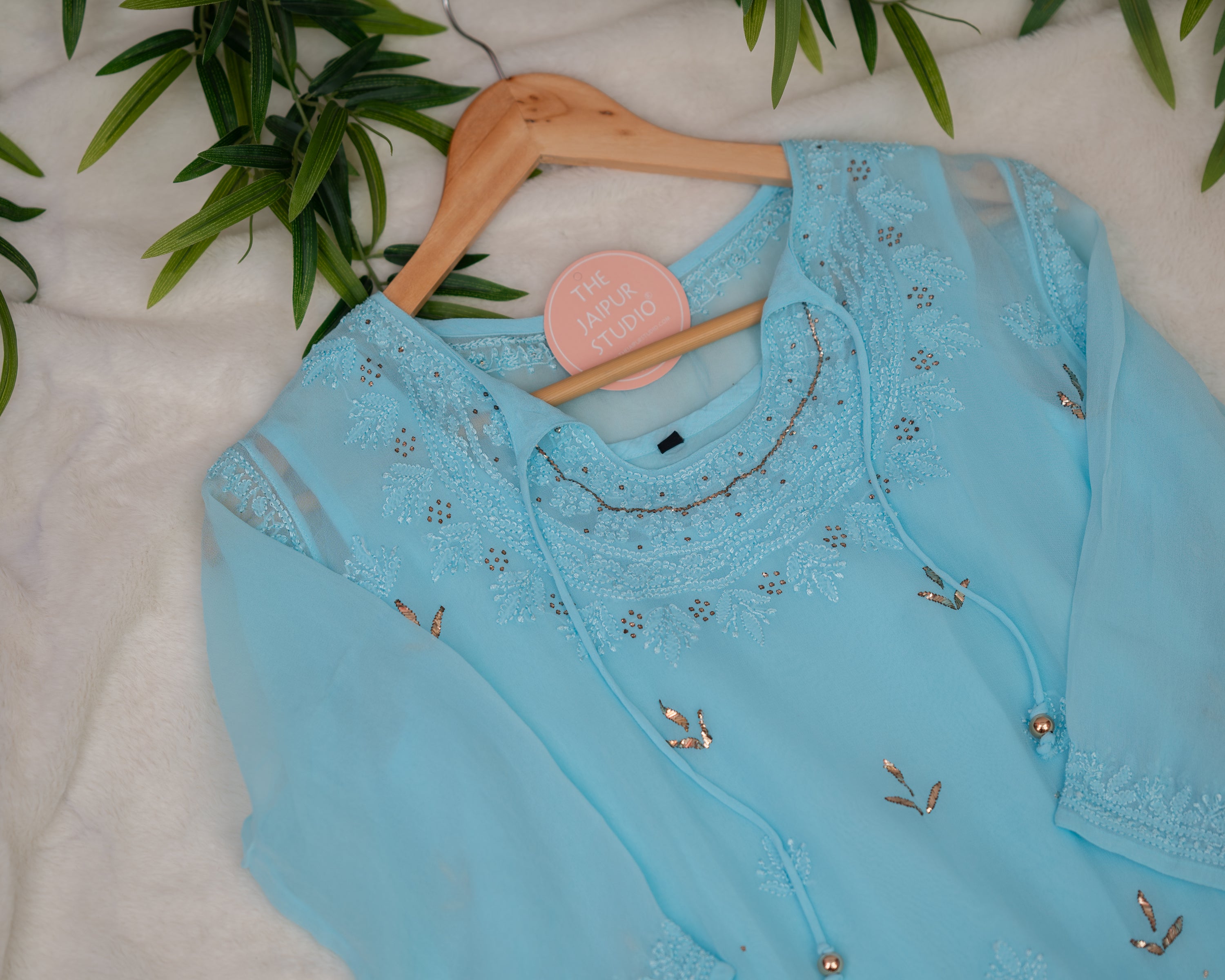 Premium Georgette Lucknowi Kurta - The Jaipur Studio