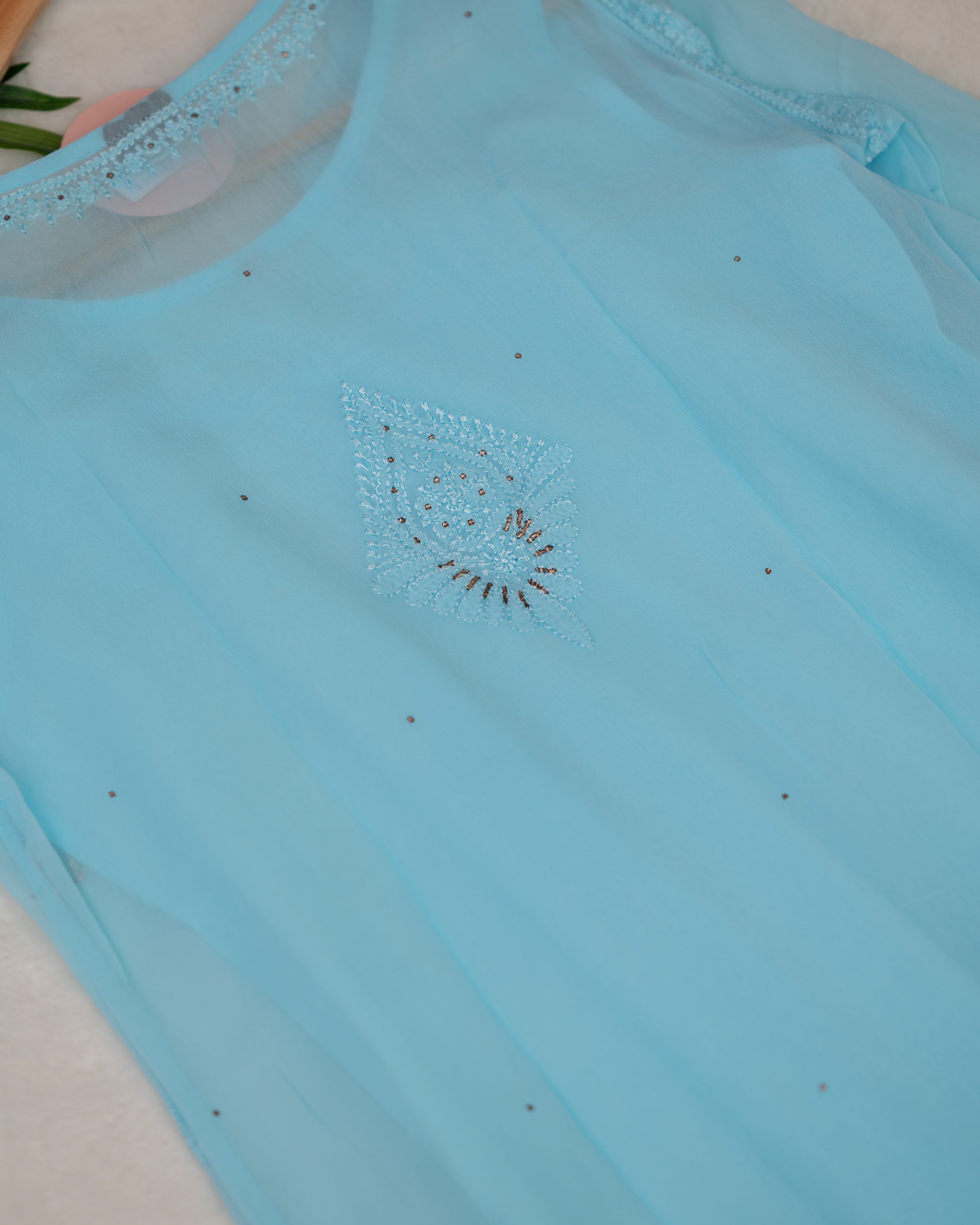 Premium Georgette Lucknowi Kurta - The Jaipur Studio