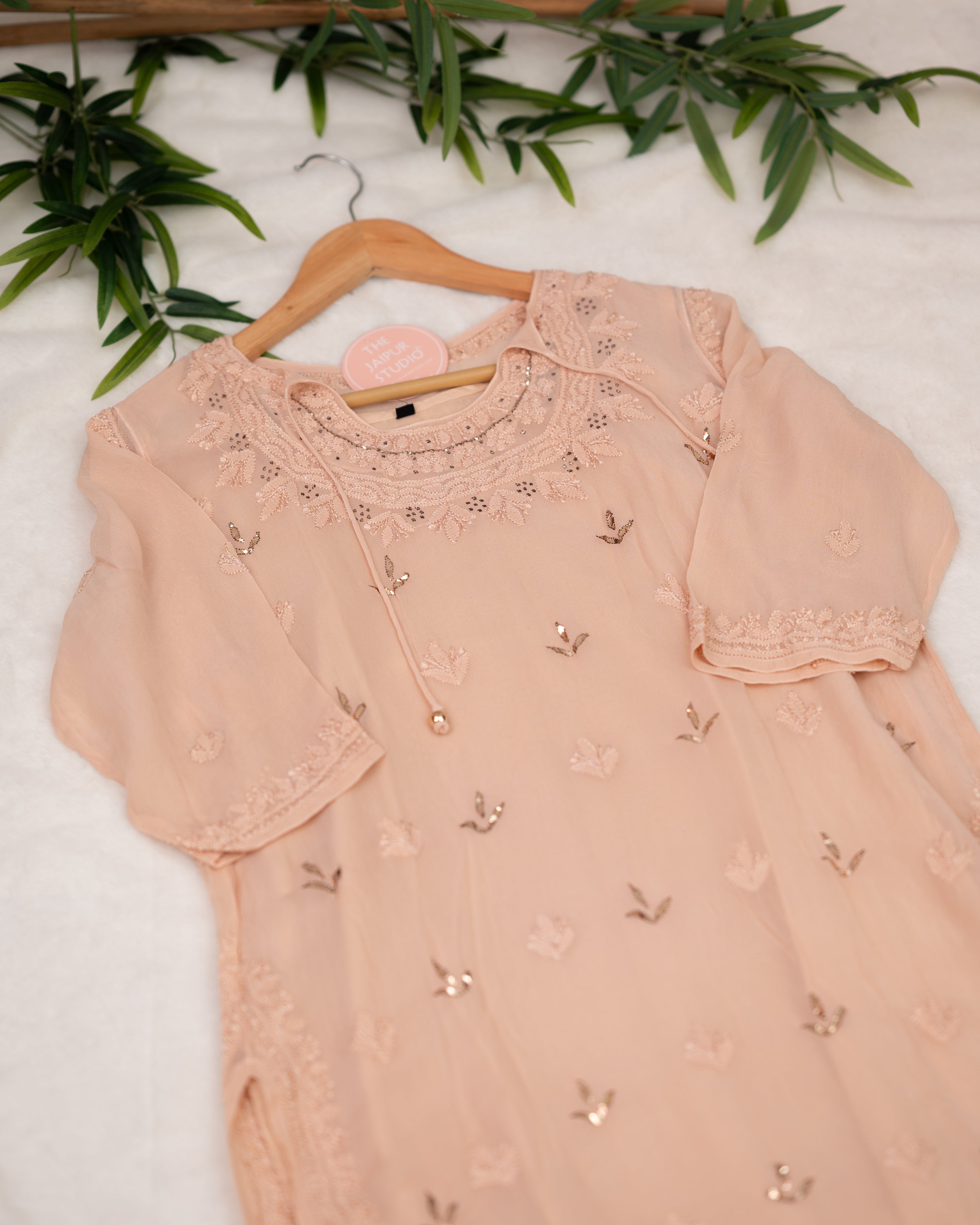 Premium Georgette Lucknowi Kurta - The Jaipur Studio