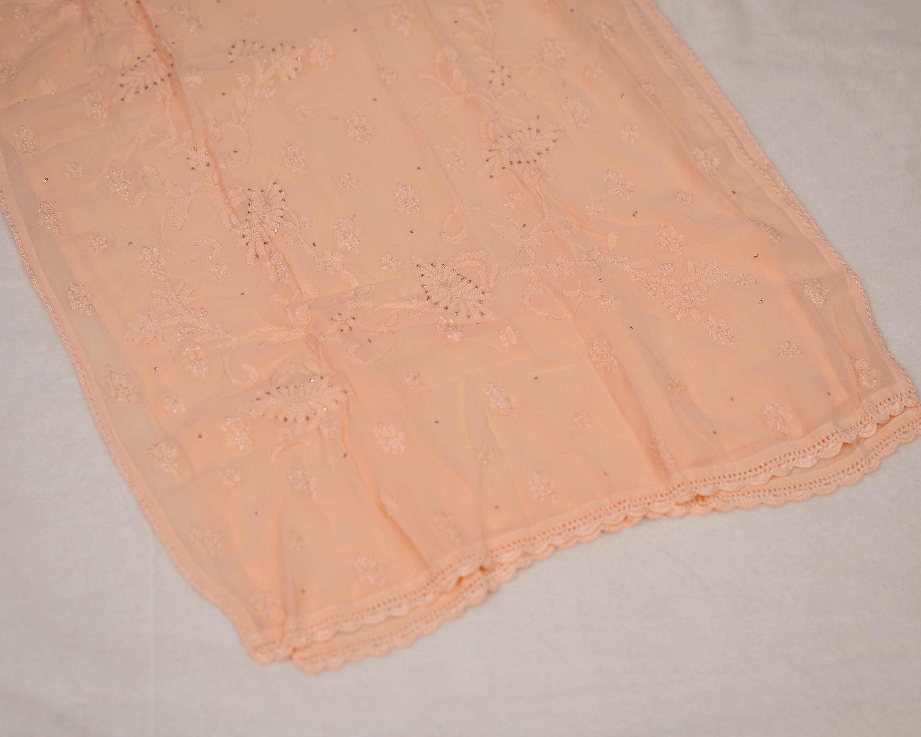 Premium Georgette Hand Embroidered Lucknowi Kurta - The Jaipur Studio
