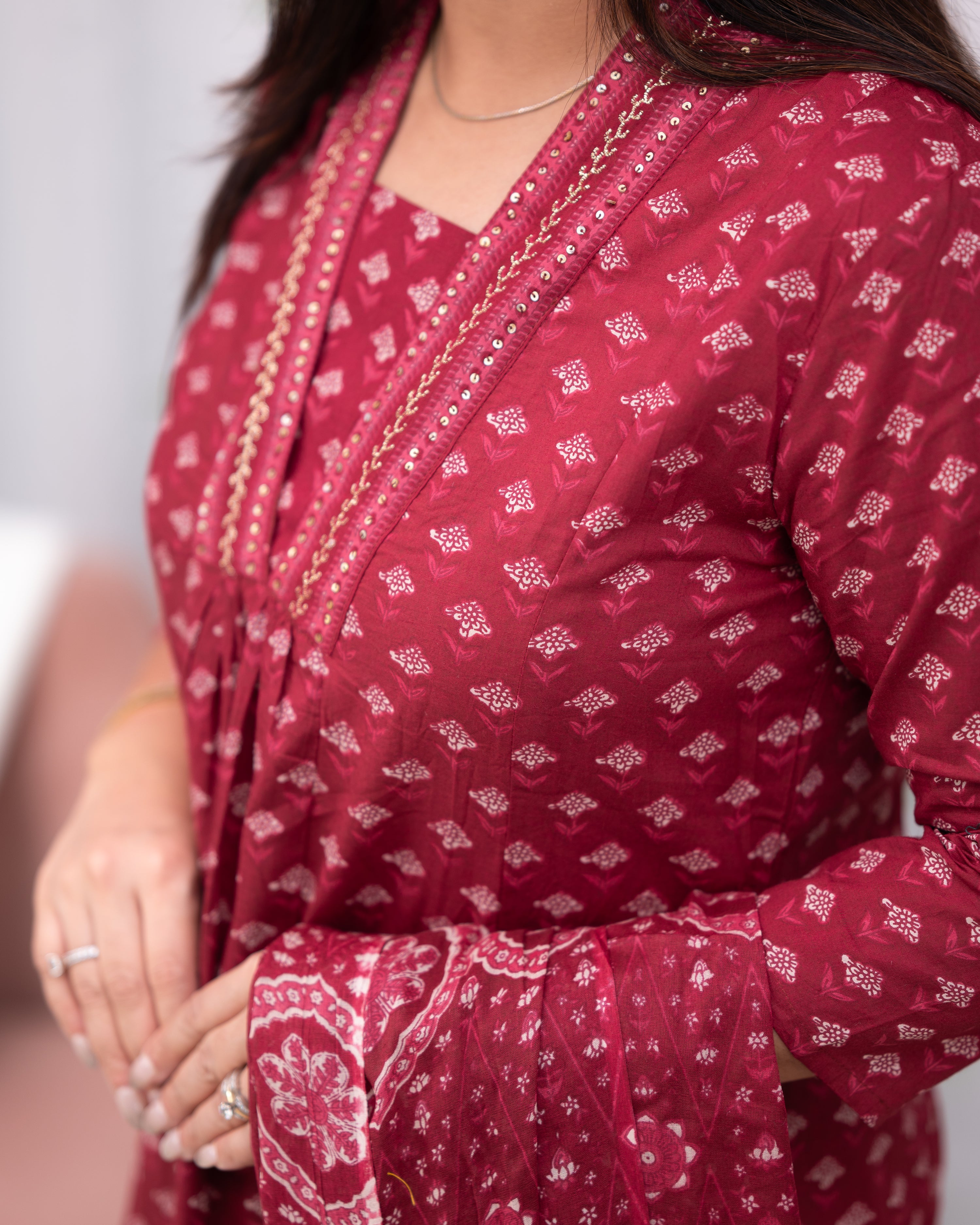 Suhani Cotton A-line Divider Set with Pockets - The Jaipur Studio