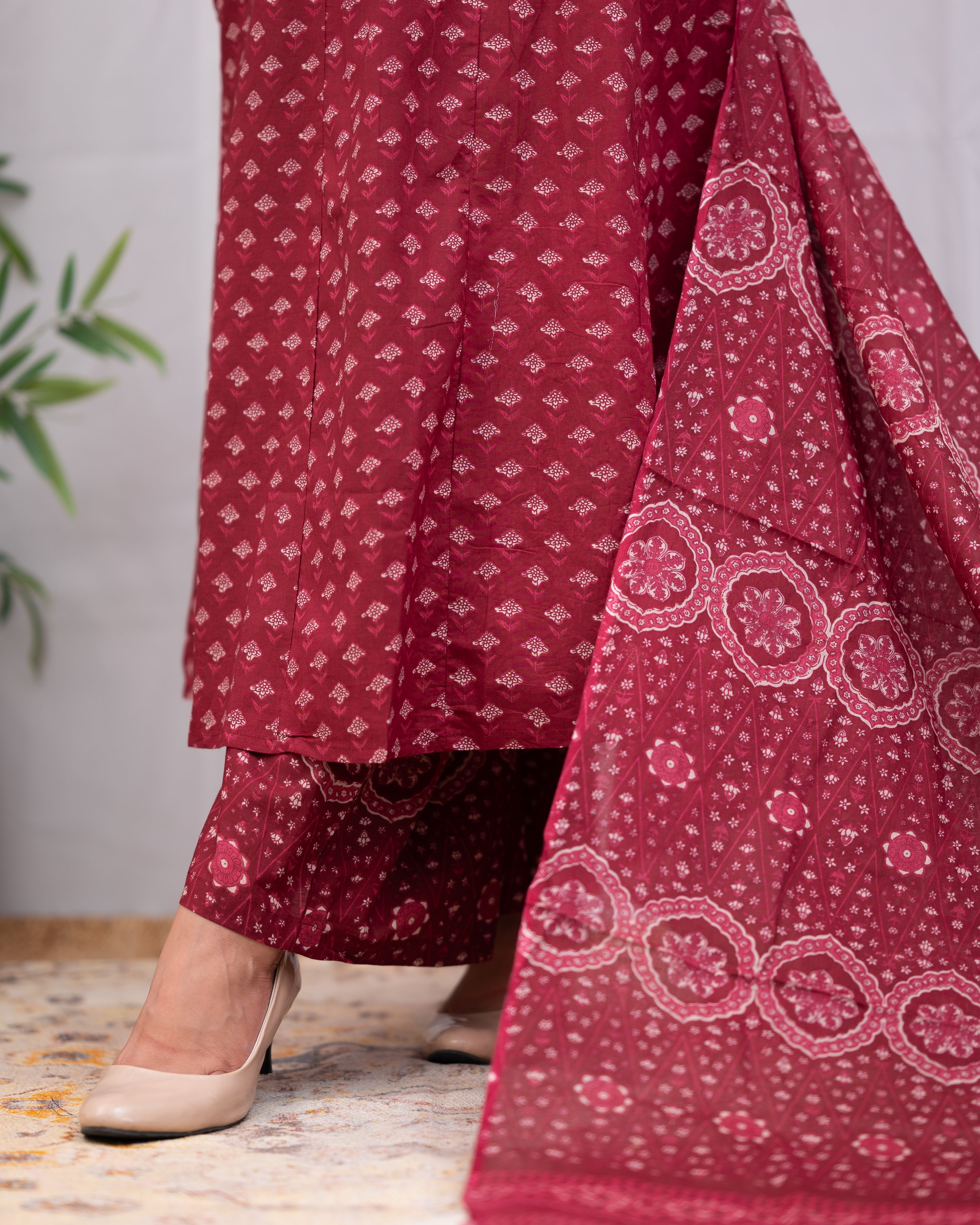 Suhani Cotton A-line Divider Set with Pockets - The Jaipur Studio