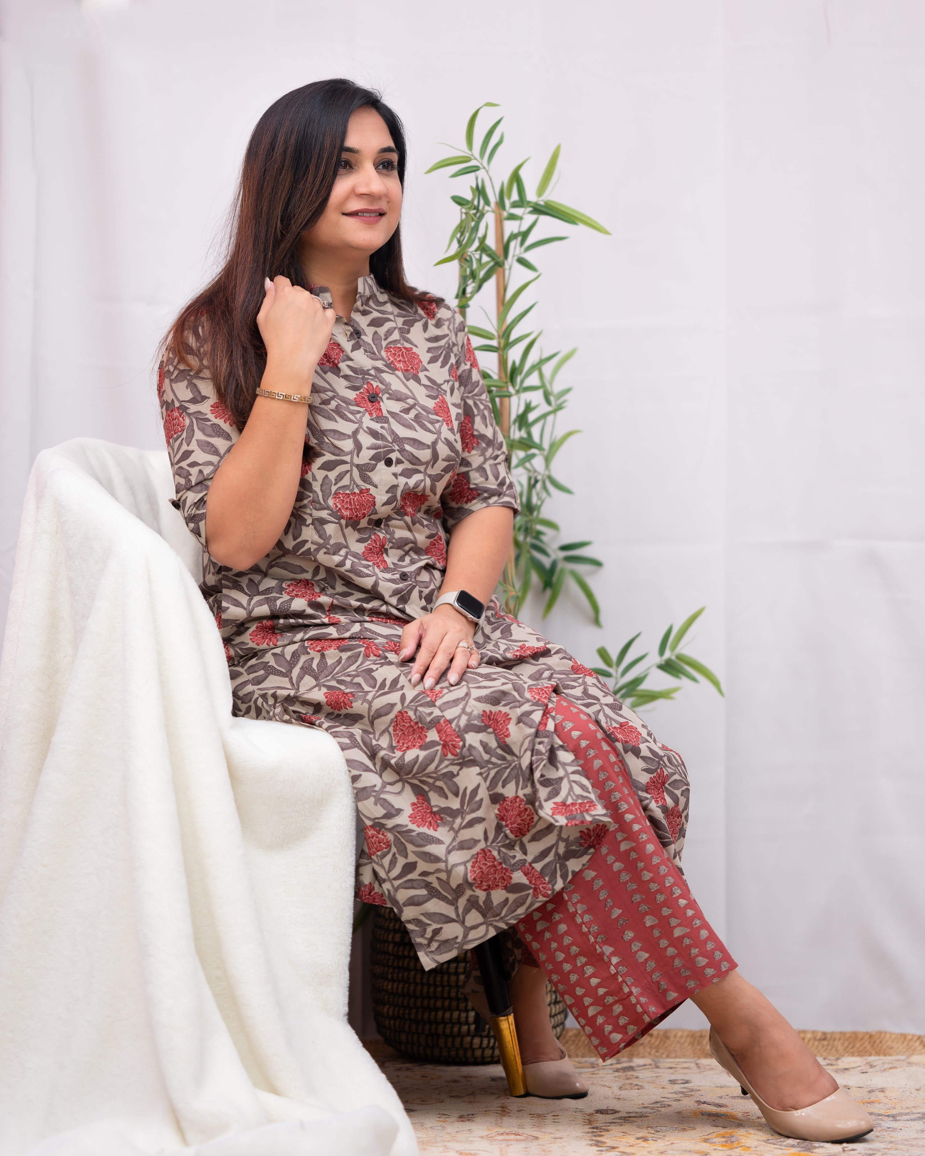 Jamia Floral Cotton Coord set - The Jaipur Studio