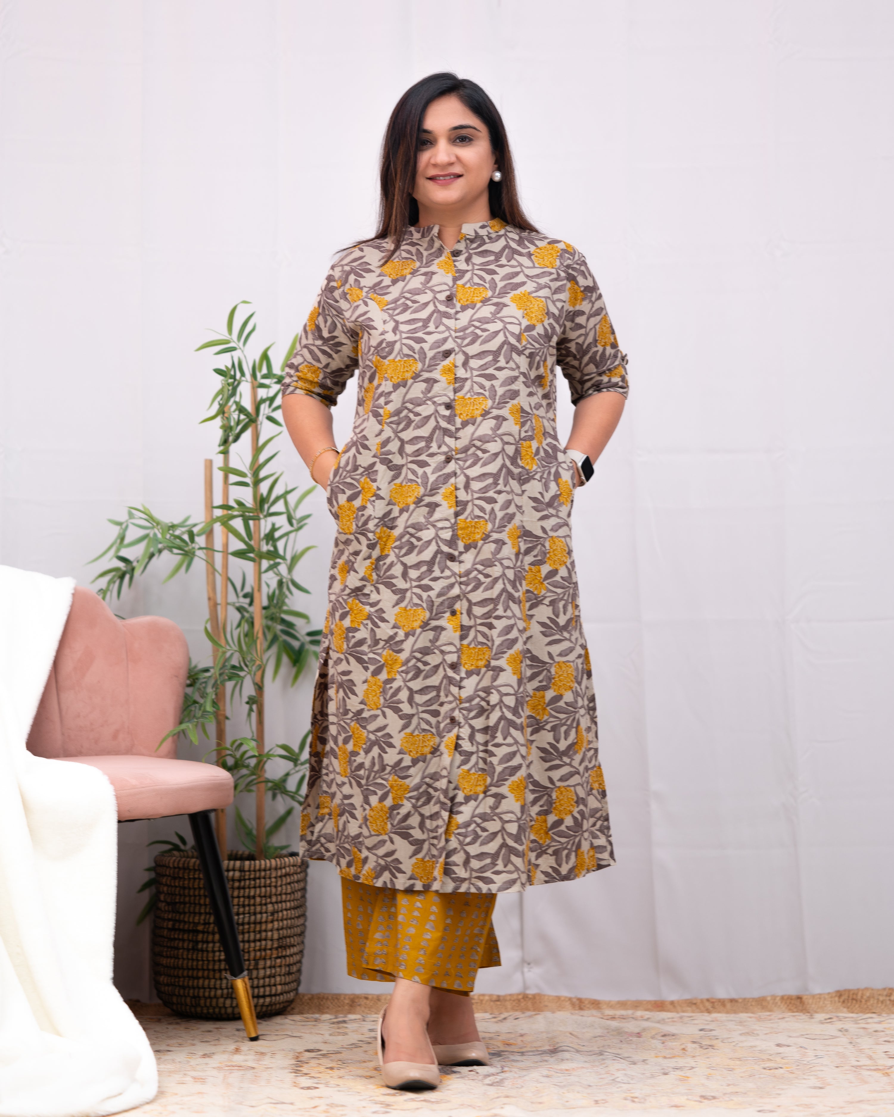 Jamia Floral Cotton Coord set - The Jaipur Studio