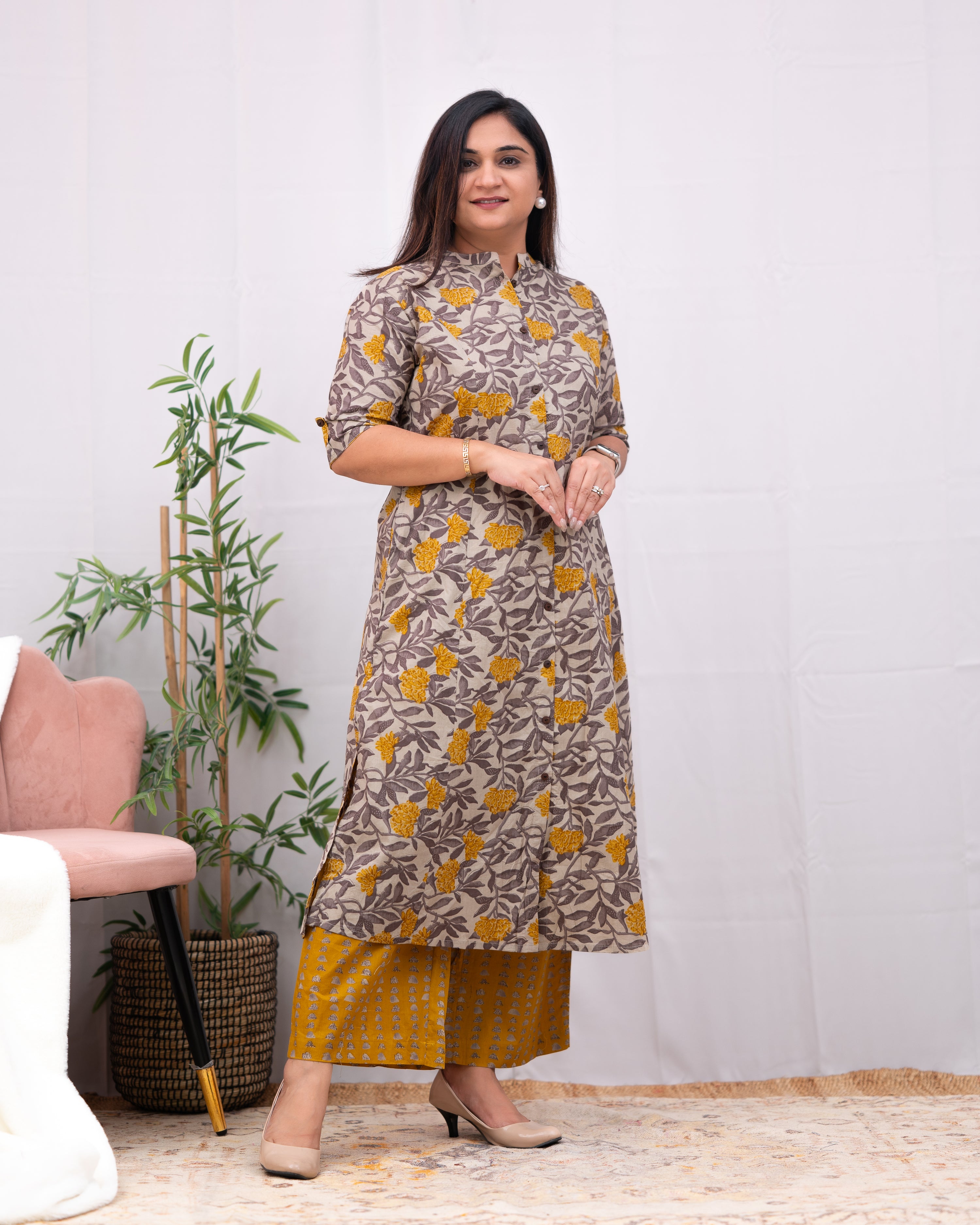 Jamia Floral Cotton Coord set - The Jaipur Studio