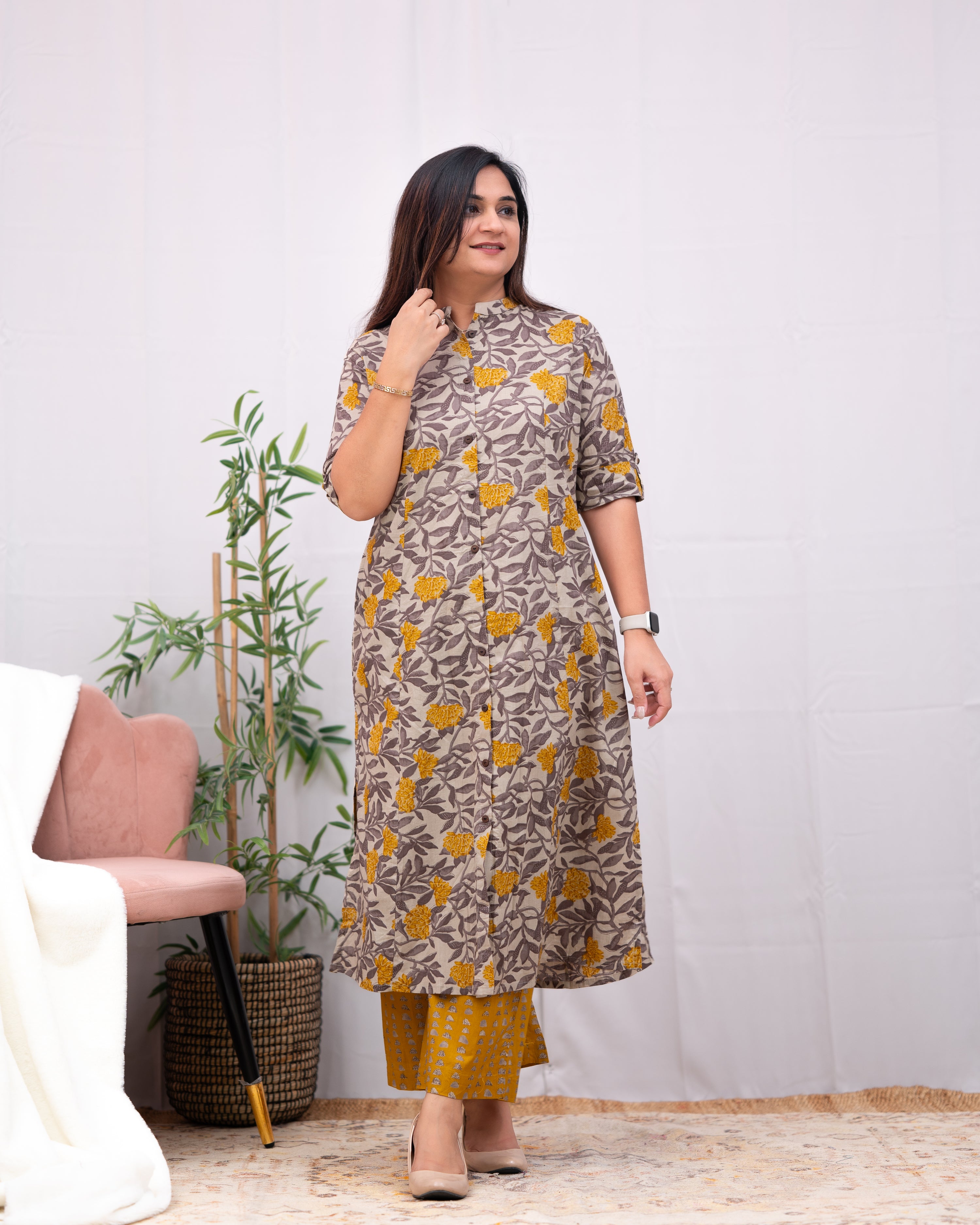 Jamia Floral Cotton Coord set - The Jaipur Studio