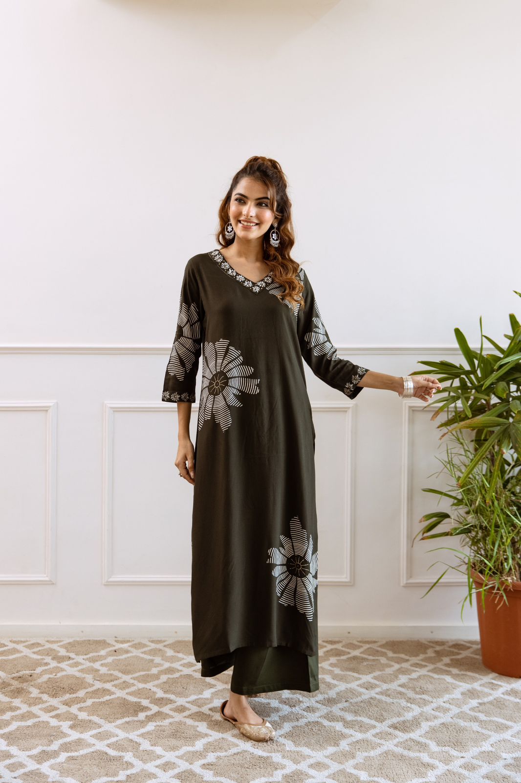 Tansi Rayon Embroidered Plazo Set - The Jaipur Studio