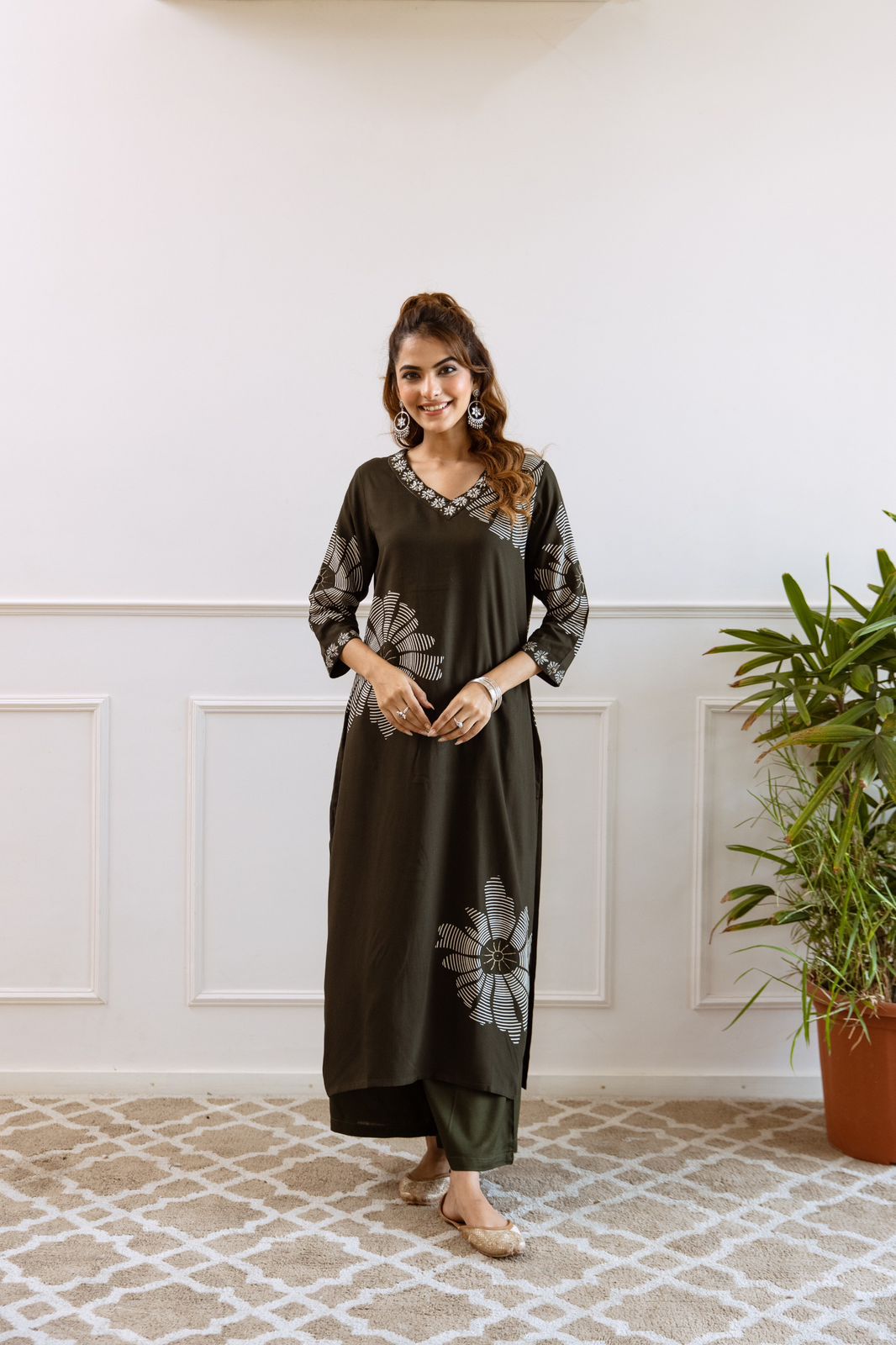 Tansi Rayon Embroidered Plazo Set - The Jaipur Studio