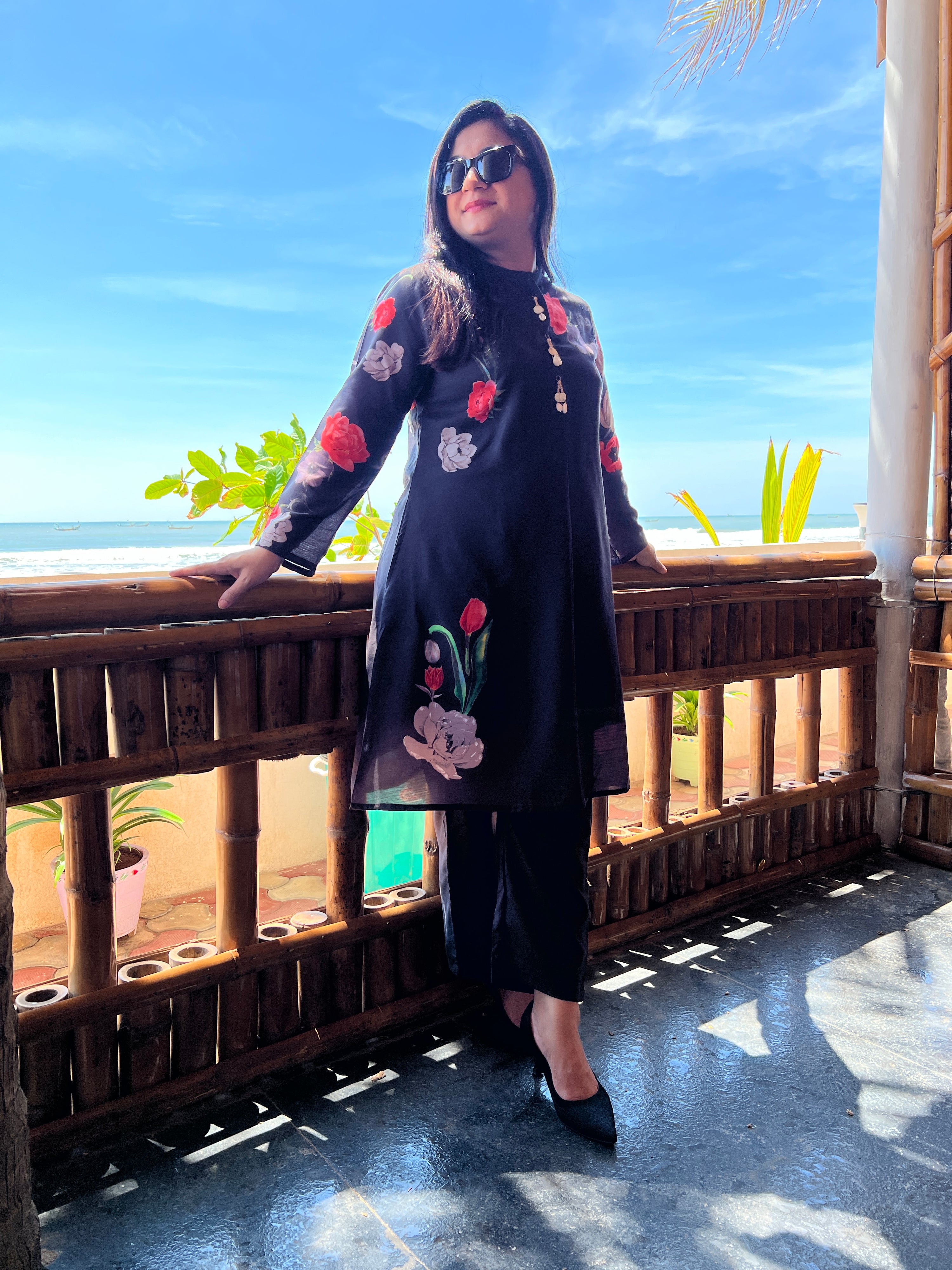 Muslin Rose Digital Print Coord set - The Jaipur Studio