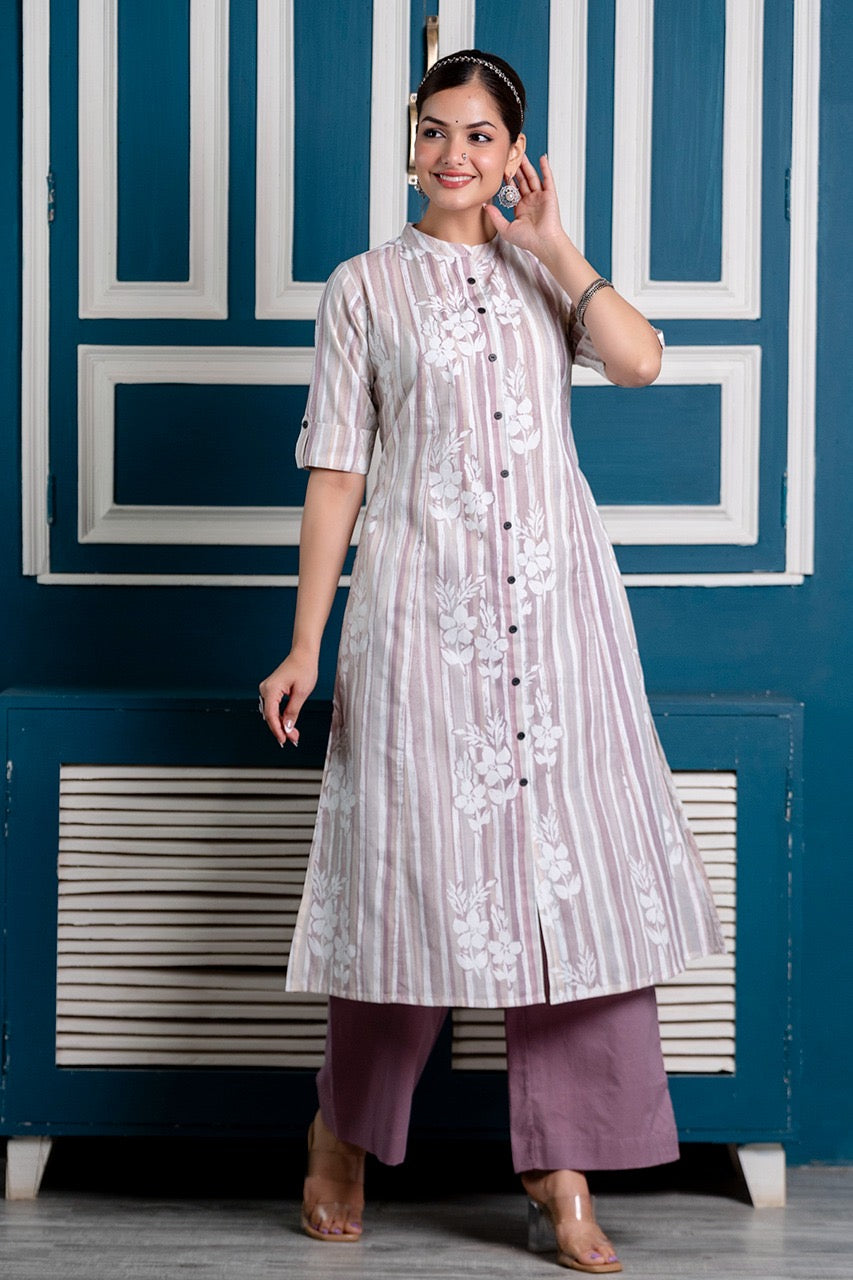 Cotton Floral Cotton A-line Coord set - The Jaipur Studio