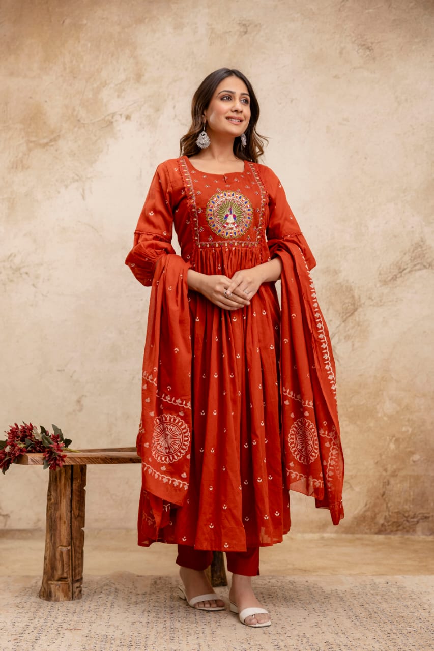 Neerja Mul Cotton Embroidered Pant Set - The Jaipur Studio