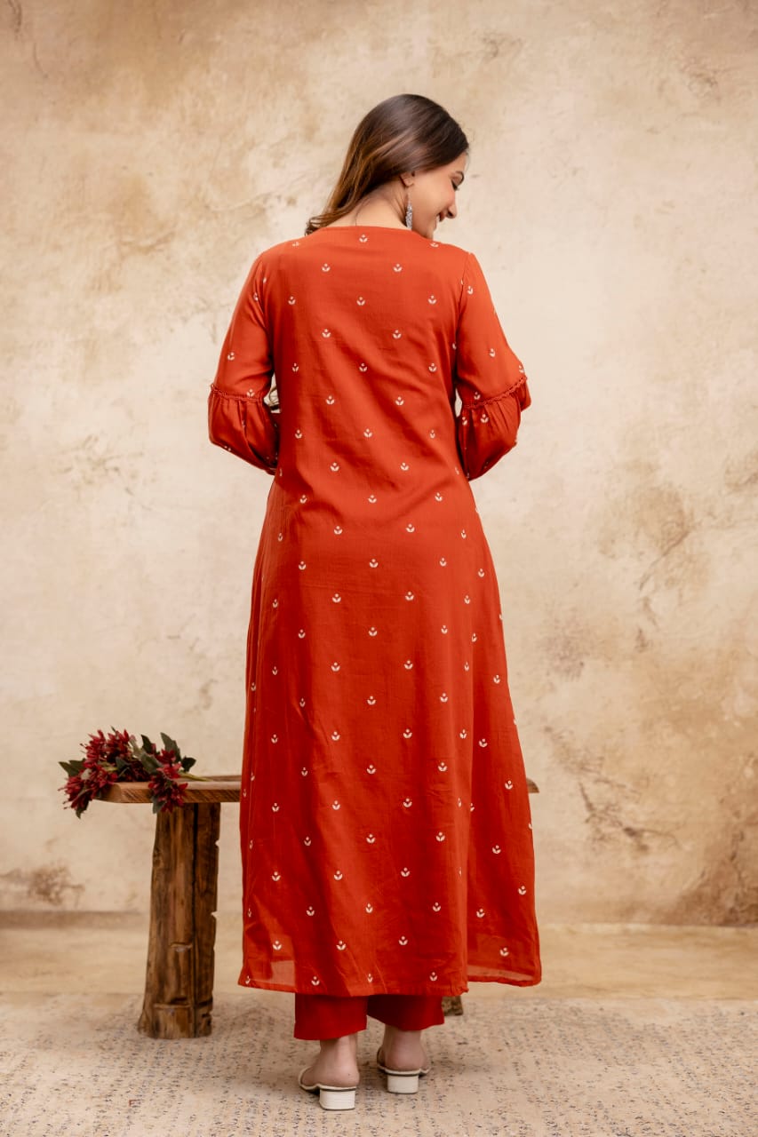 Neerja Mul Cotton Embroidered Pant Set - The Jaipur Studio
