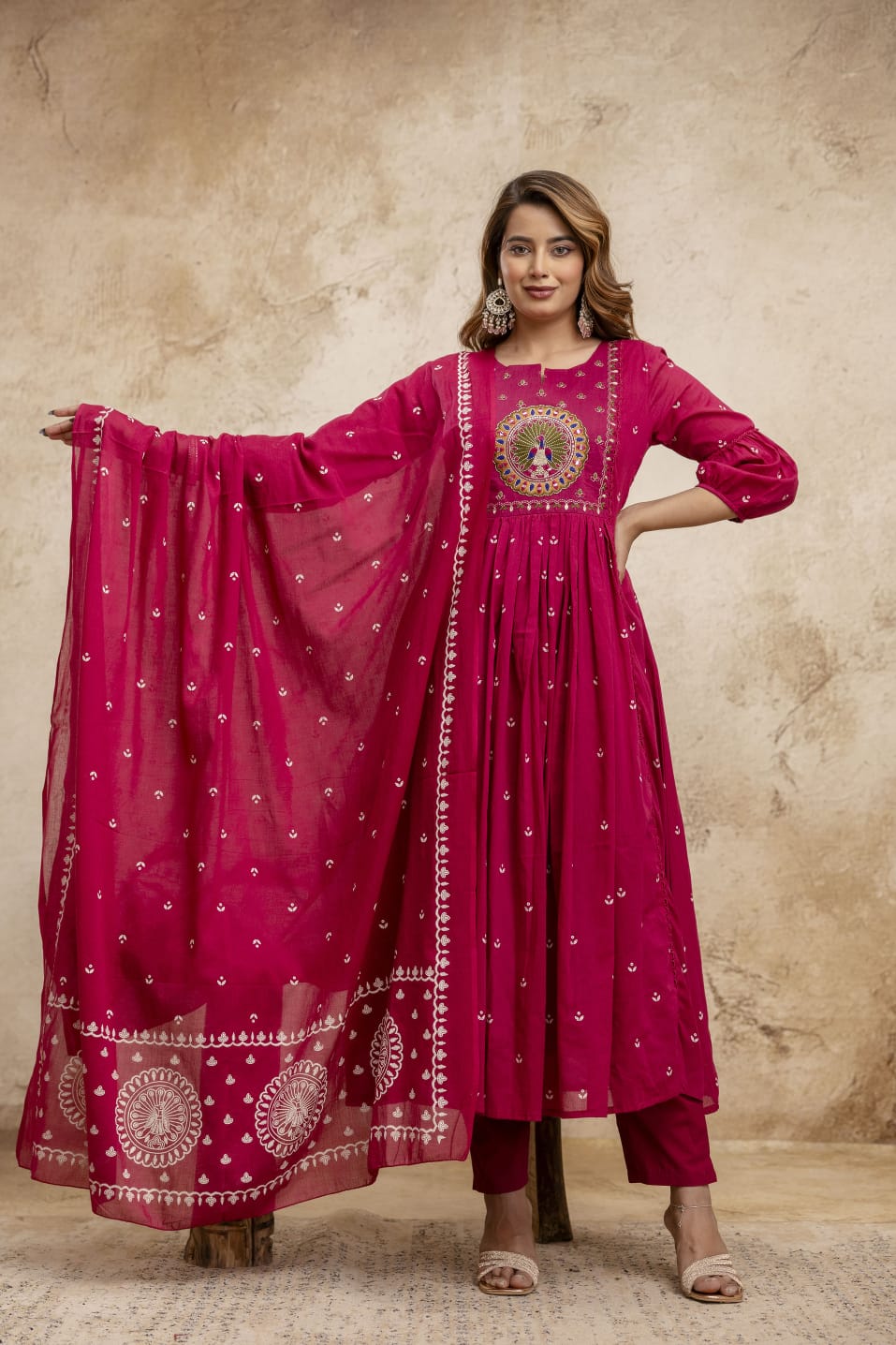 Neerja Mul Cotton Embroidered Pant Set - The Jaipur Studio