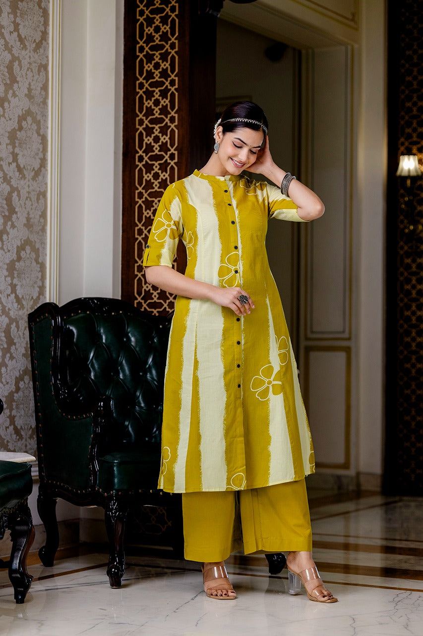 Namah Cotton A-line Coord Set - The Jaipur Studio