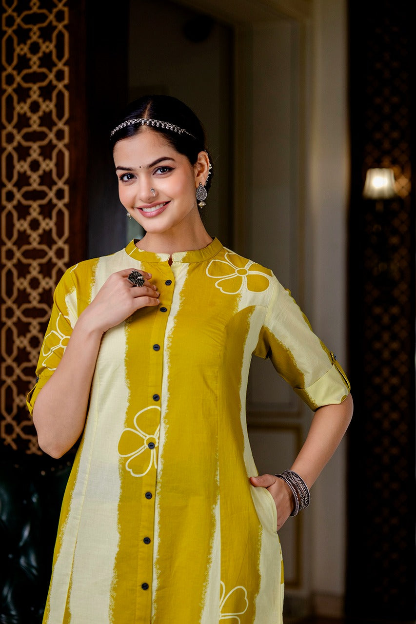Namah Cotton A-line Coord Set - The Jaipur Studio