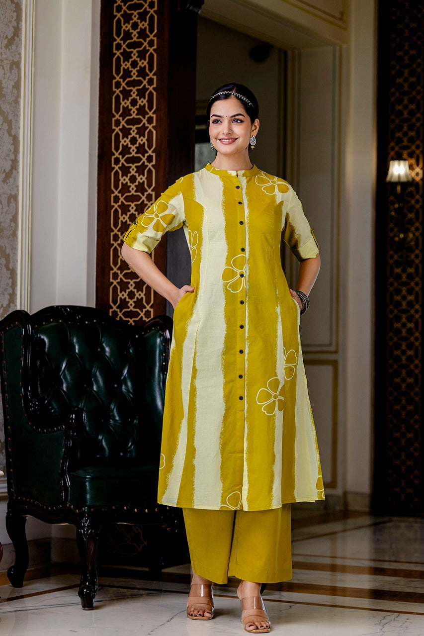 Namah Cotton A-line Coord Set - The Jaipur Studio