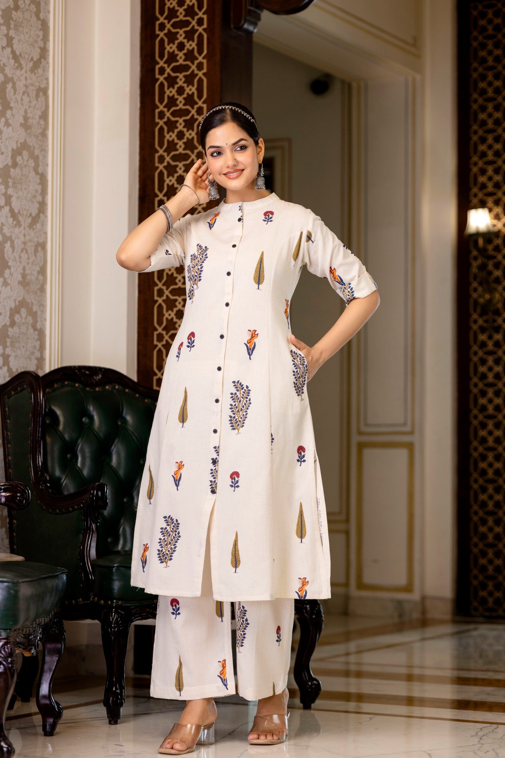 Naaz Cotton A-line Coord Set - The Jaipur Studio