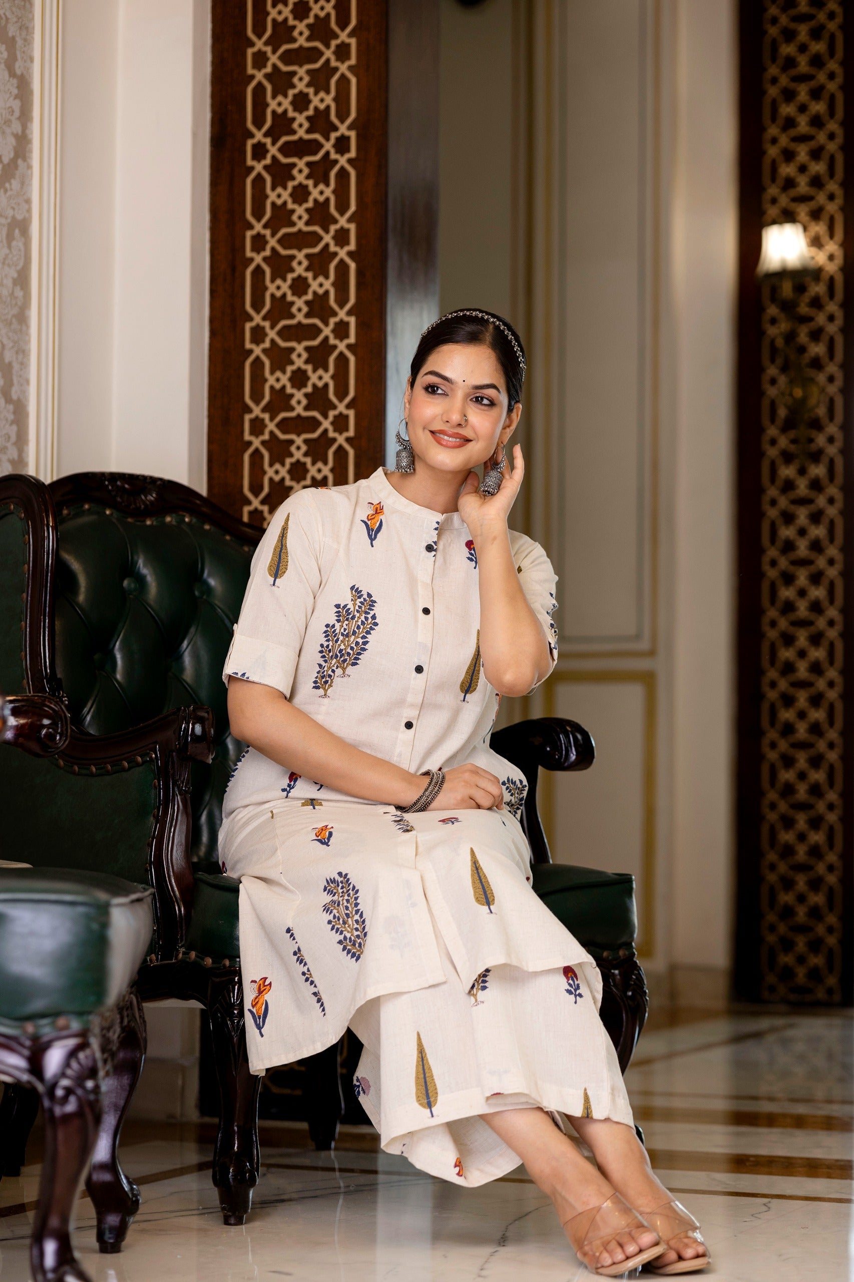 Naaz Cotton A-line Coord Set - The Jaipur Studio
