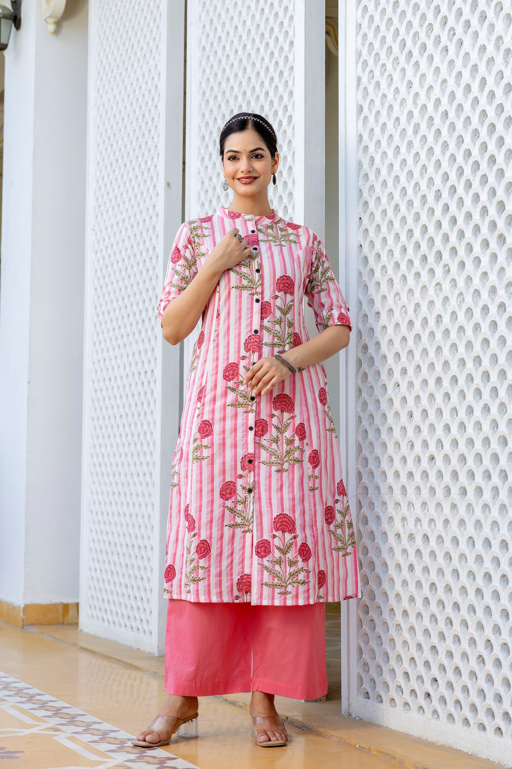 Taru Cotton Floral A-line Casual Coord Set - The Jaipur Studio