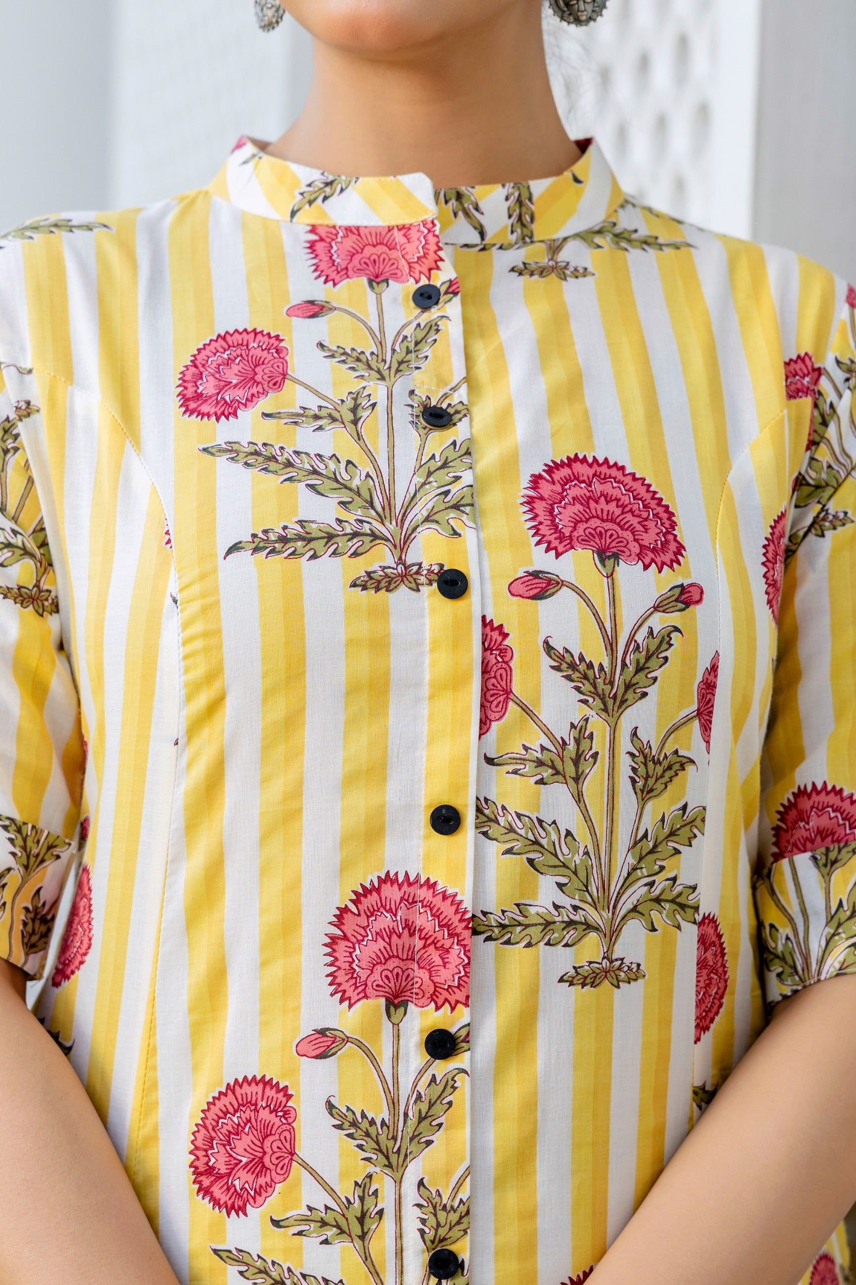 Taru Cotton Floral A-line Casual Coord Set - The Jaipur Studio
