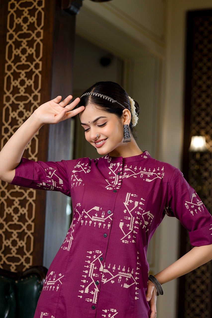 Maryam Cotton A-line Coord Set - The Jaipur Studio
