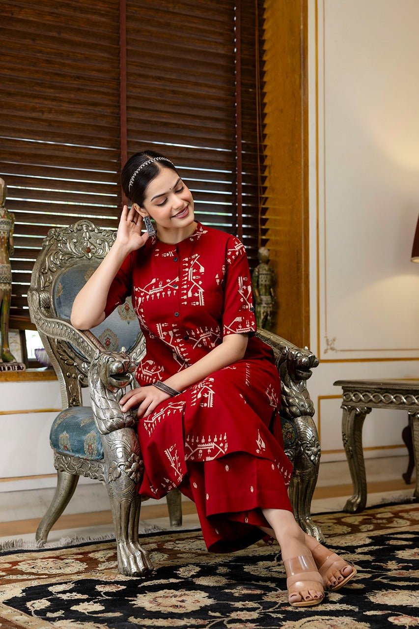 Maryam Cotton A-line Coord Set - The Jaipur Studio