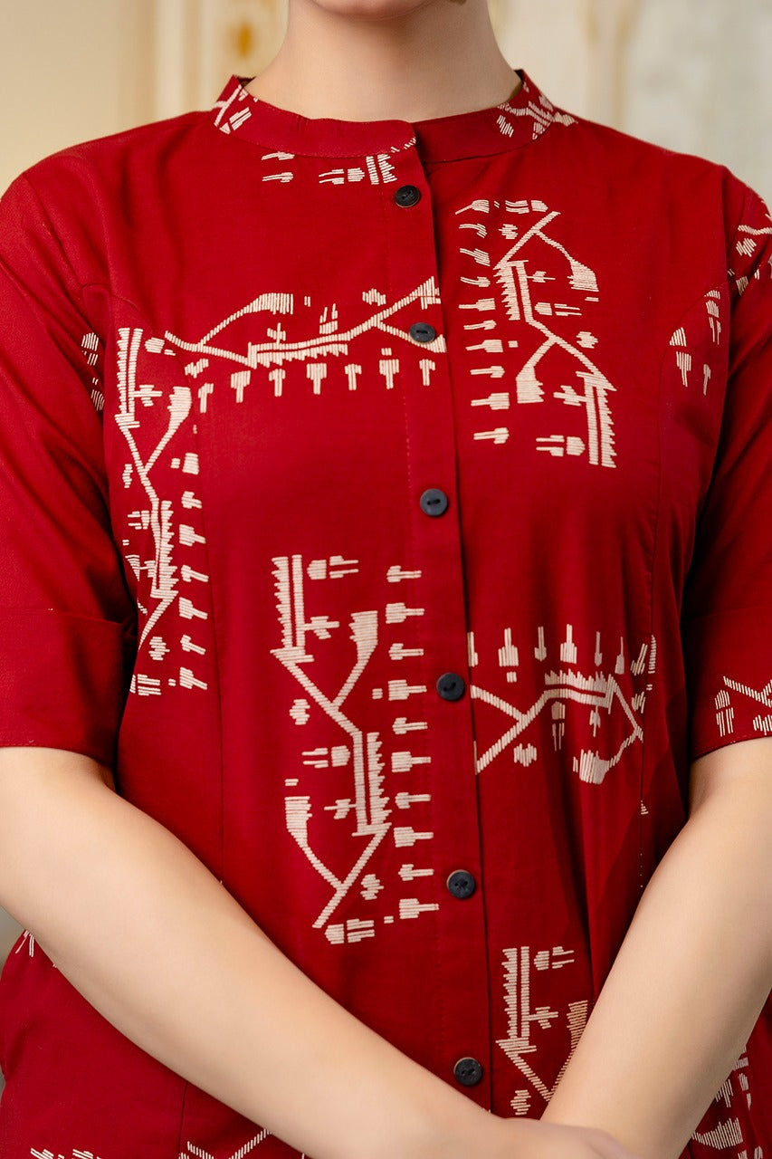 Maryam Cotton A-line Coord Set - The Jaipur Studio