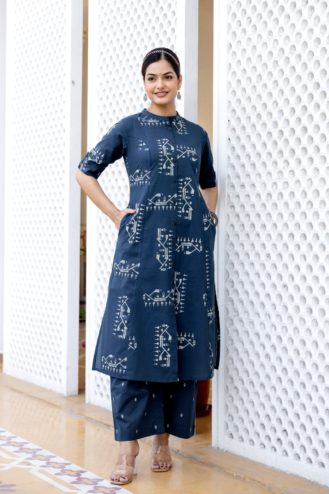Maryam Cotton A-line Coord Set - The Jaipur Studio