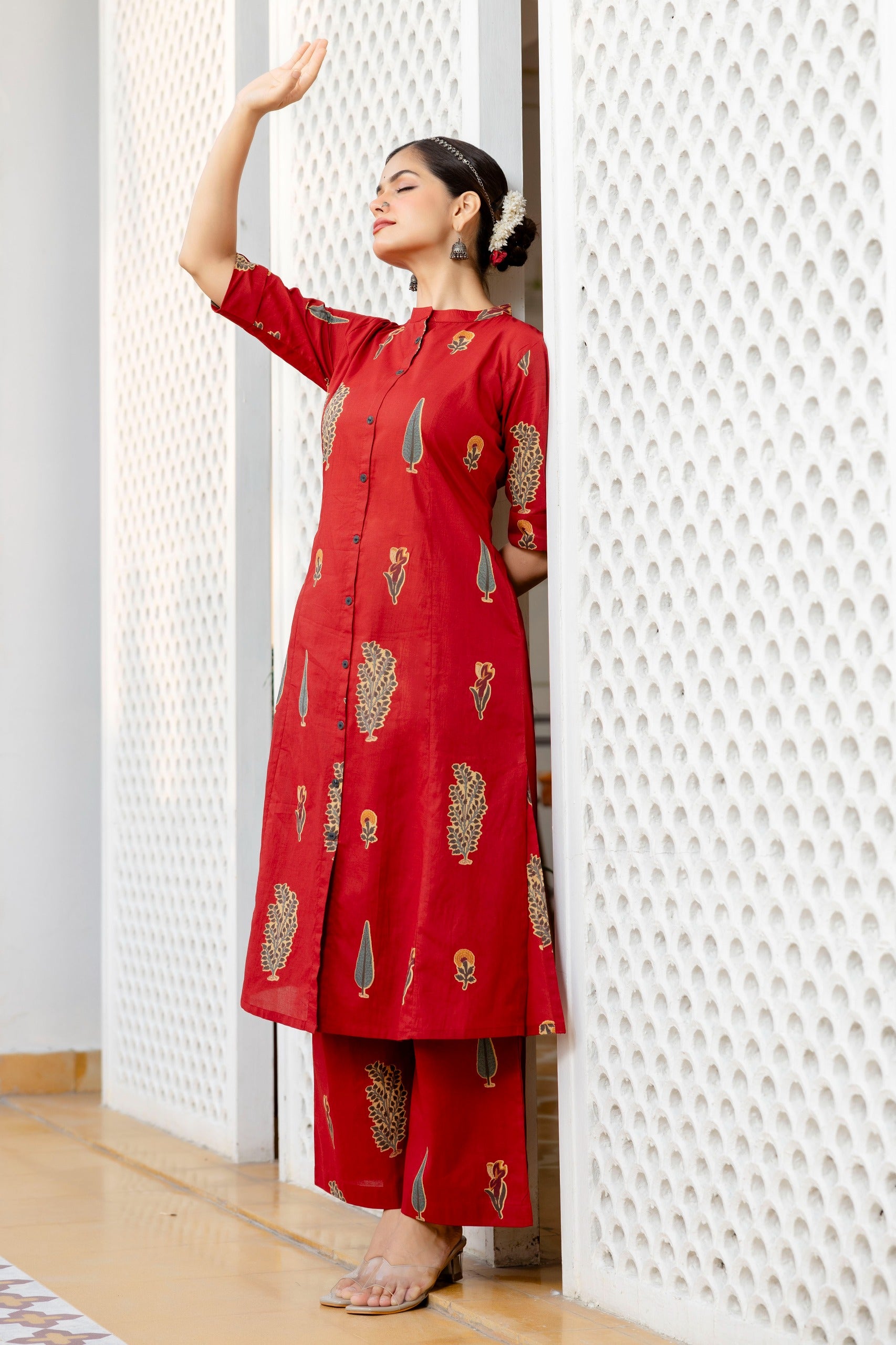 Naaz Cotton A-line Coord Set - The Jaipur Studio