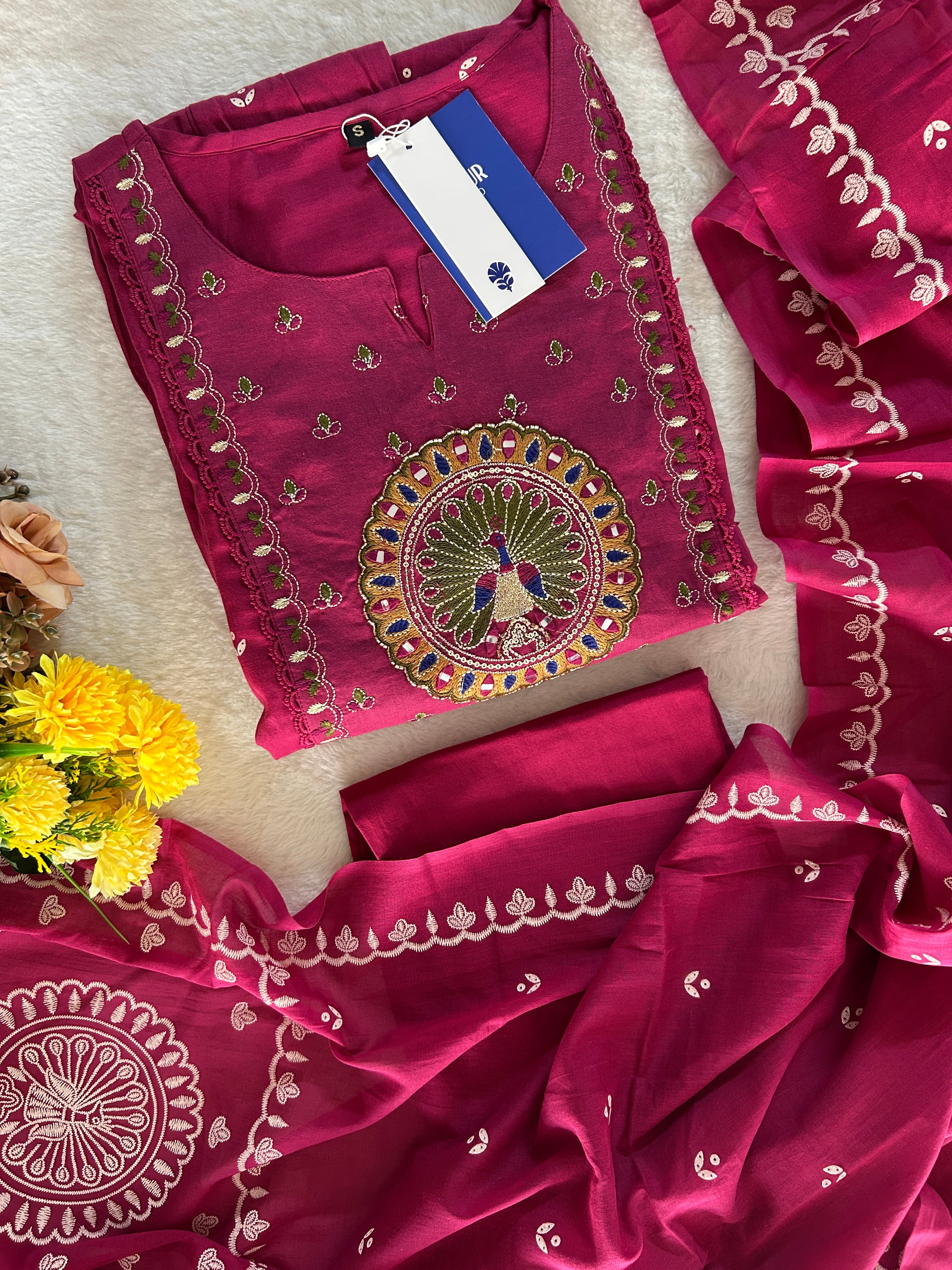 Neerja Mul Cotton Embroidered Pant Set - The Jaipur Studio